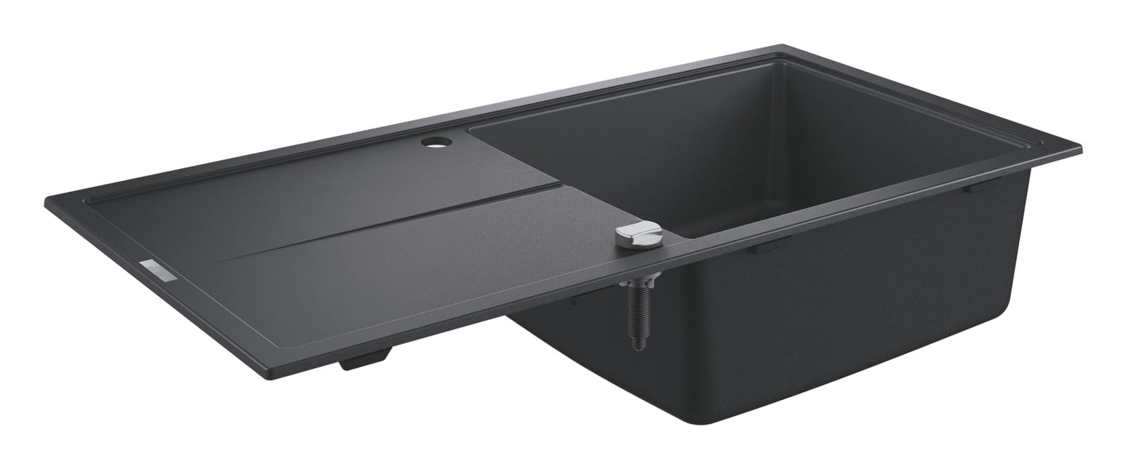 Grohe rechthoekige enkele spoelbak, bladmontage, opbouw, afvoerplug, vuilafstotend, waste, hxbxd 205x1000x500mm