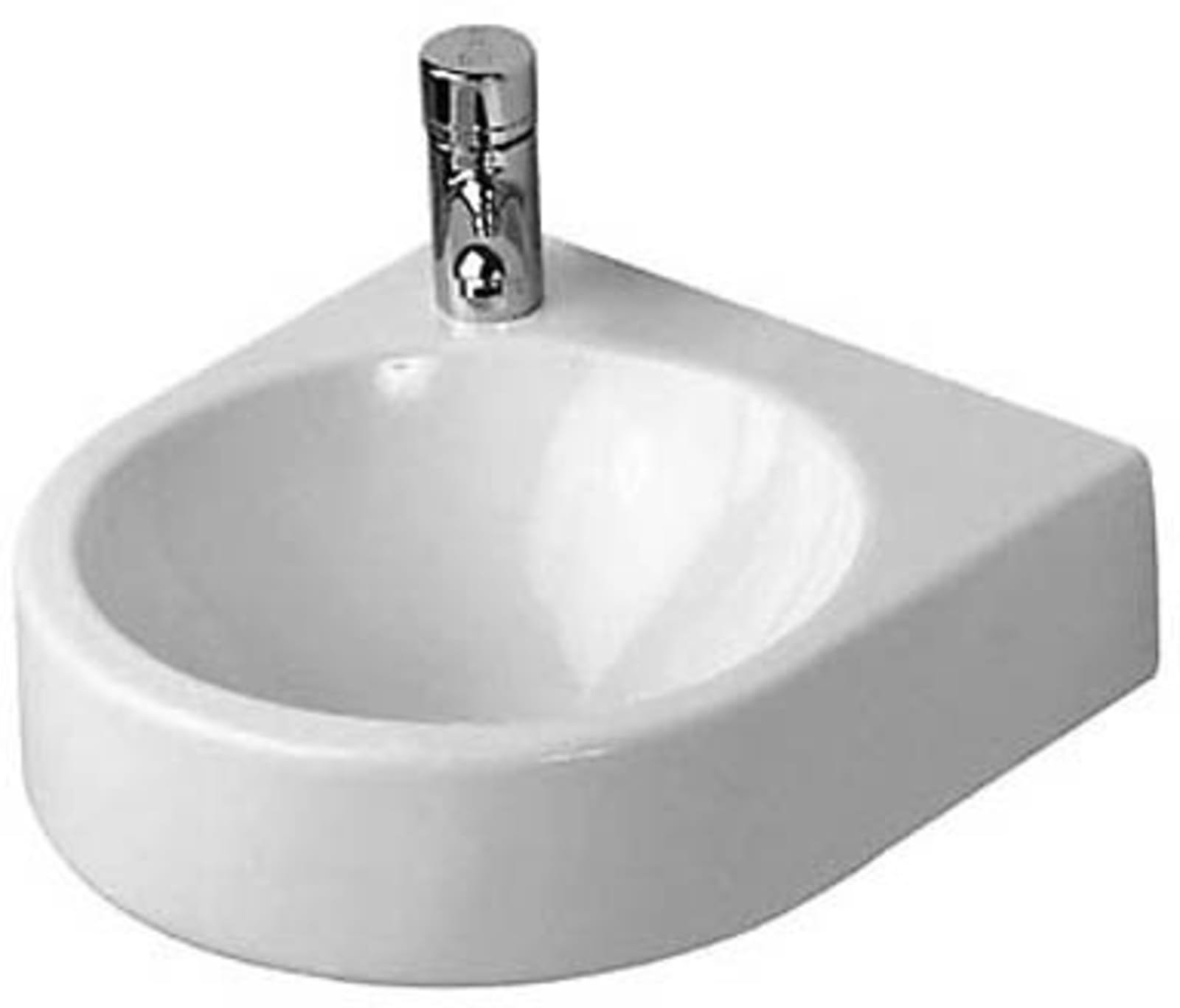 Duravit Architec Fonteintje 360 mm Wit Hoogglans, kraanvlak, aantal kraangaten per wasplaats: 1 – 0766350009