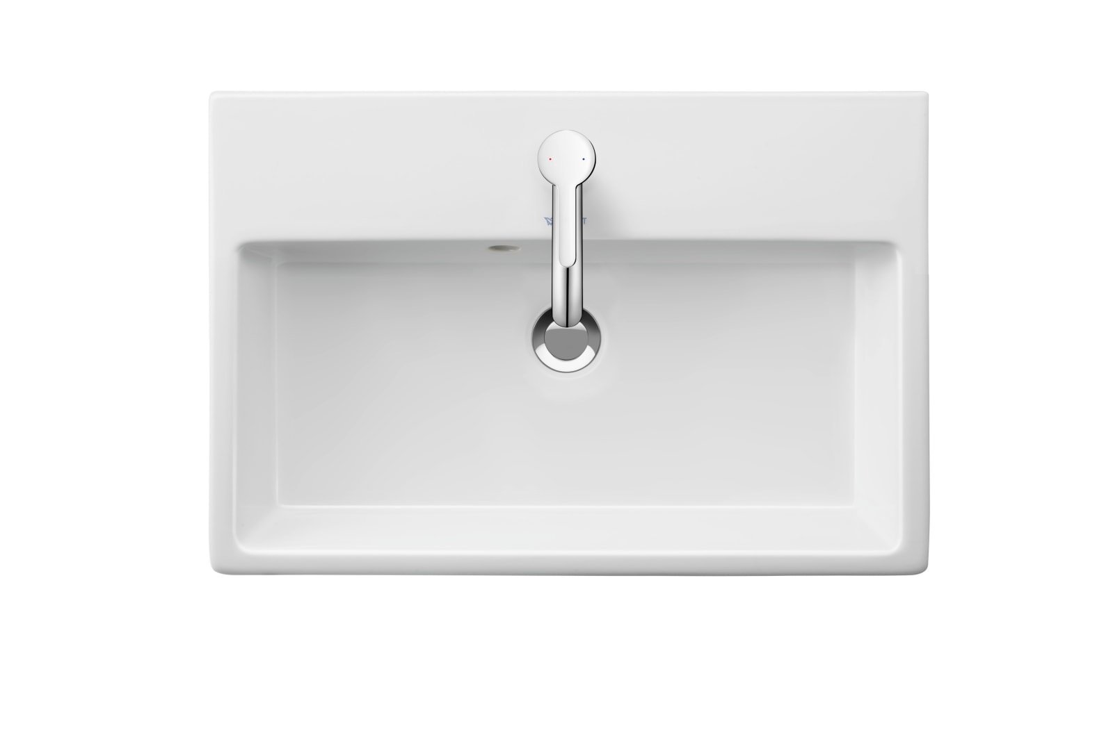 Duravit Vero Air Wastafel compact 600 mm Wit Hoogglans, kraanvlak, aantal kraangaten per wasplaats: 1, overloop, geslepen – 23686000