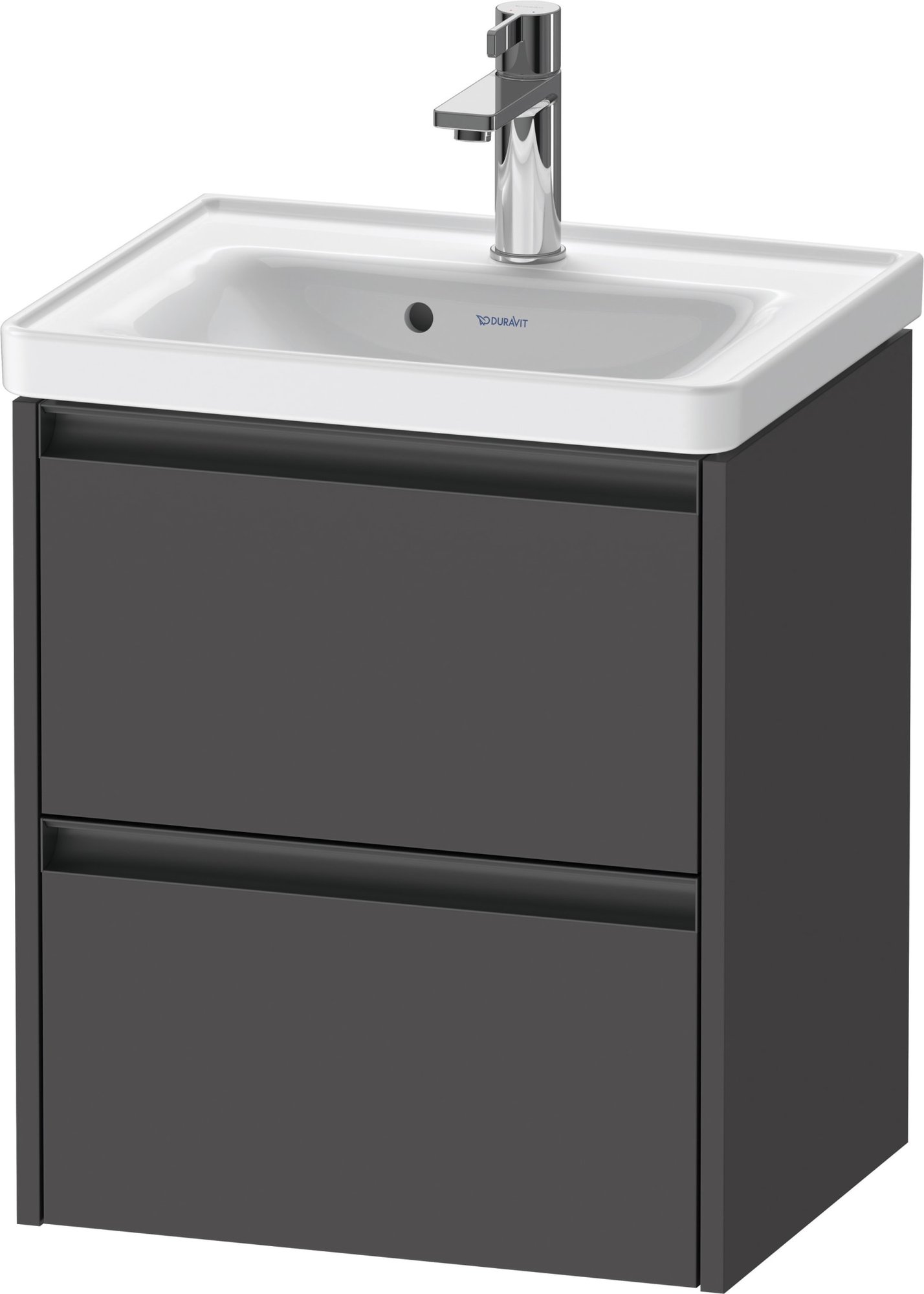 Duravit Ketho.2 Wastafelonderbouw hangend, Grafiet Mat, rechthoekig, aantal kleine lades: 2 – K25280049490000