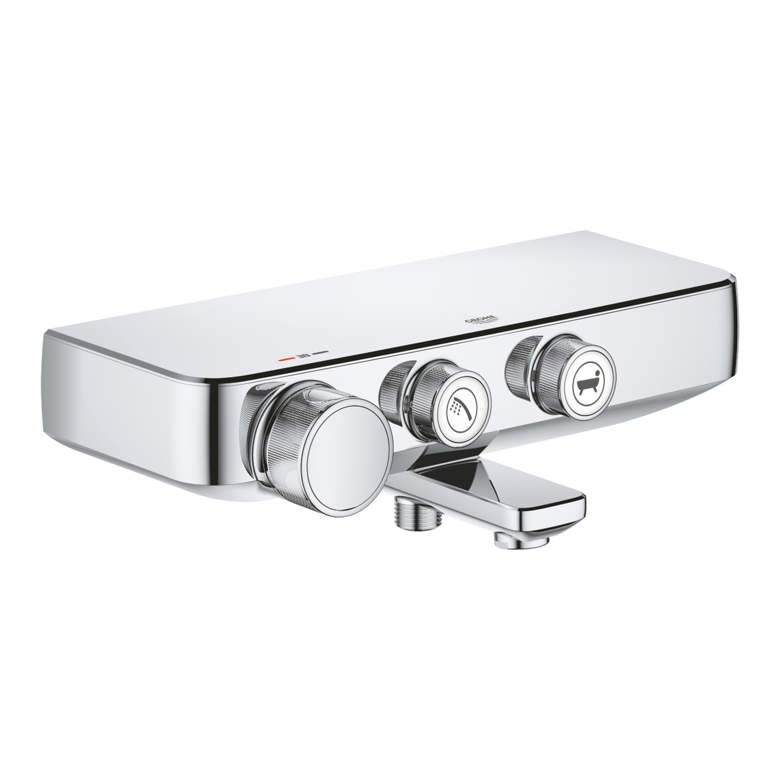 Grohe Grohtherm SmartControl, Badthermostaatkraan, wand, eengreeps, 2-gats, omstelinrichting, 135mm uitloop, vast, chroom