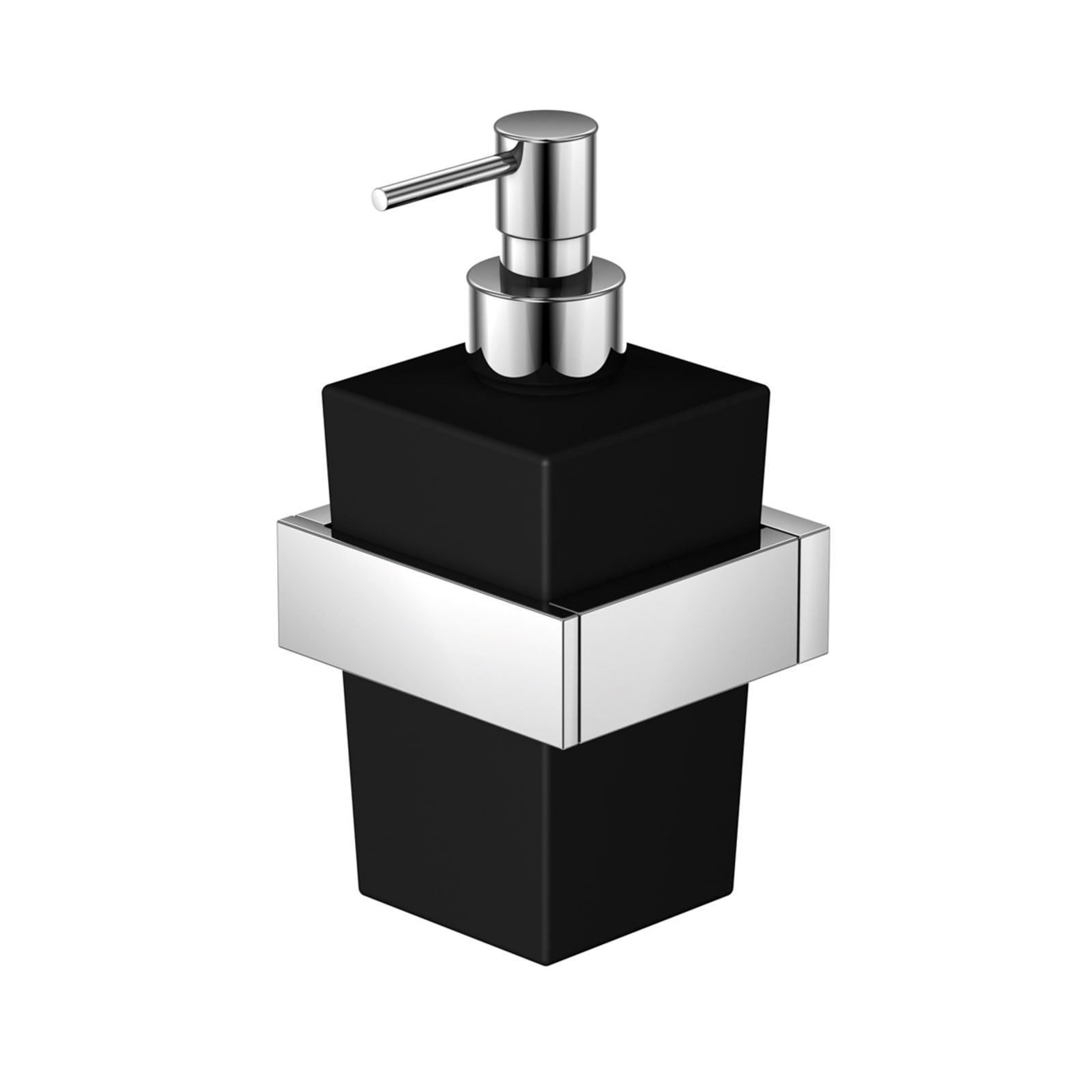 Steinberg 460 zeepdispenser voor wandmontage messing/satin zwart (pompje uit messing), chroom