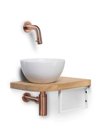 Blue Label Brondby fonteinkraan 1/2", wandmodel, inkortbaar, geborsteld koper
