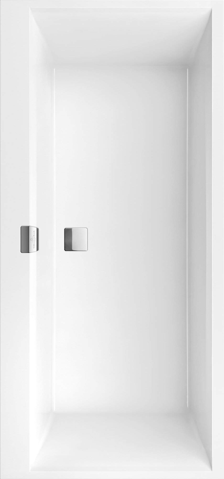 Villeroy & Boch, Squaro Edge 12 Quaryl duo bad 1600x750mm met badpoten en afvoer-/overloopkombinatie, wit