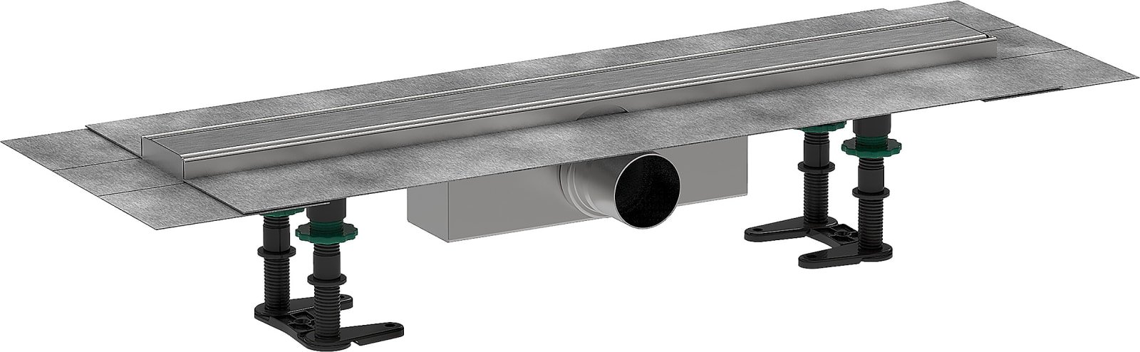 Hansgrohe RainDrain Compact compl.set douchegoot 600 standaard installatie Brushed Stainless Steel