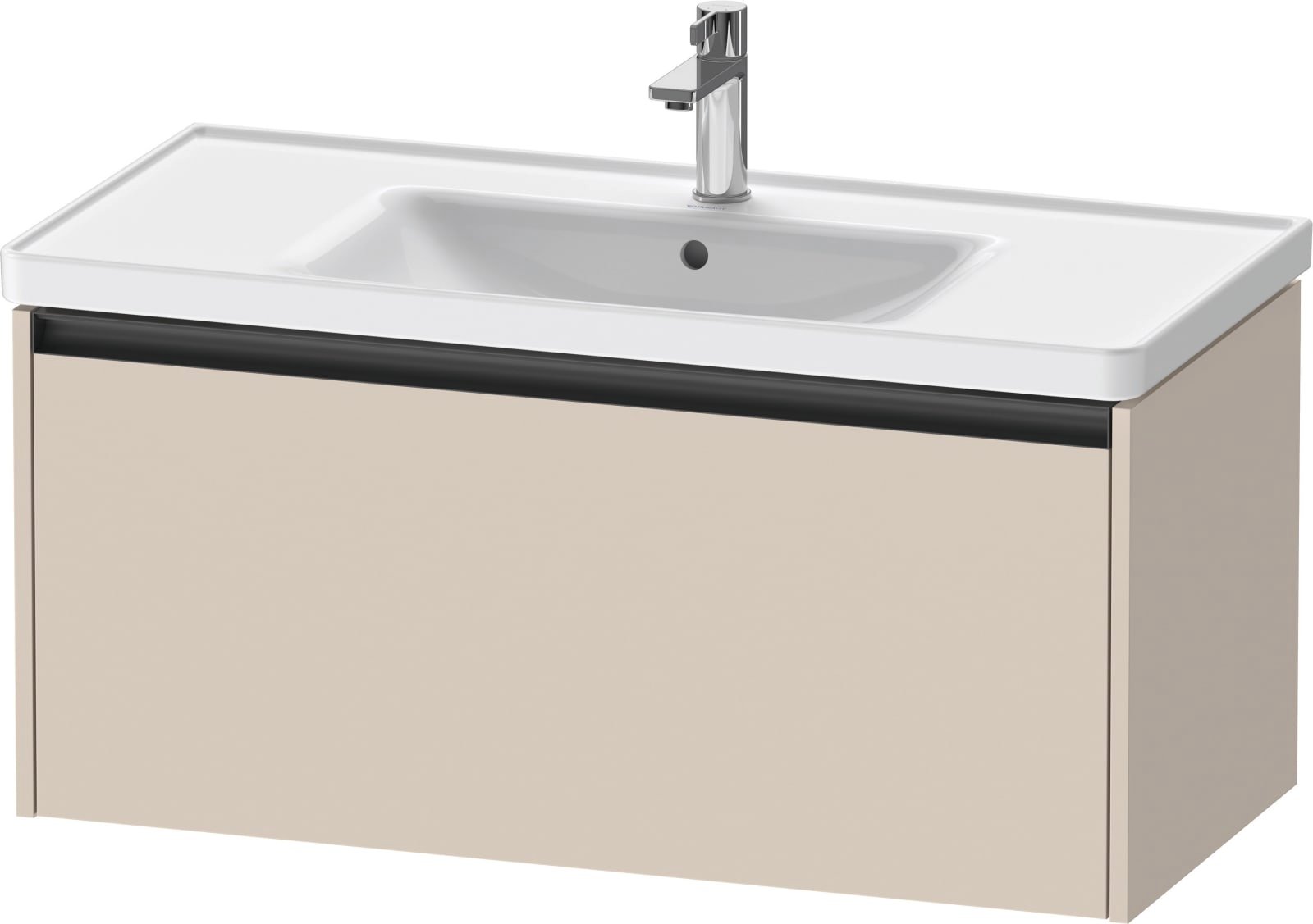 Duravit Ketho.2 Wastafelonderbouw hangend, Taupe Supermat, rechthoekig, aantal grote lades: 1 – K25084083830000