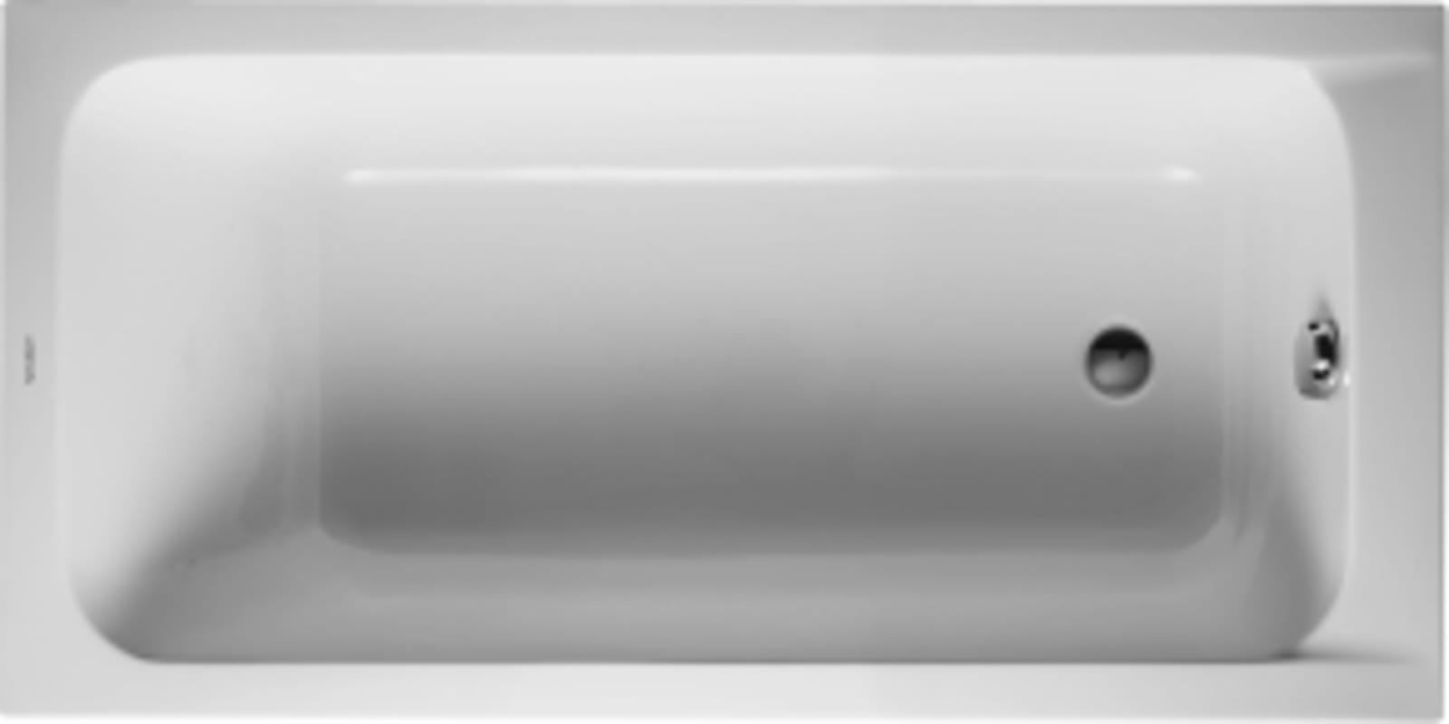 Duravit D-Code bad basismodel rechthoek 150x70, inbouwversie met één rugsteun, afvoer bij voeteneinde
