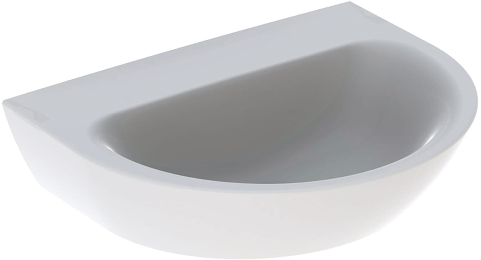 Geberit Renova, Wastafel, rond, 1x waskom, keramiek, vuilafstotend, 600 x 480 x 190mm (BxDxH), wit