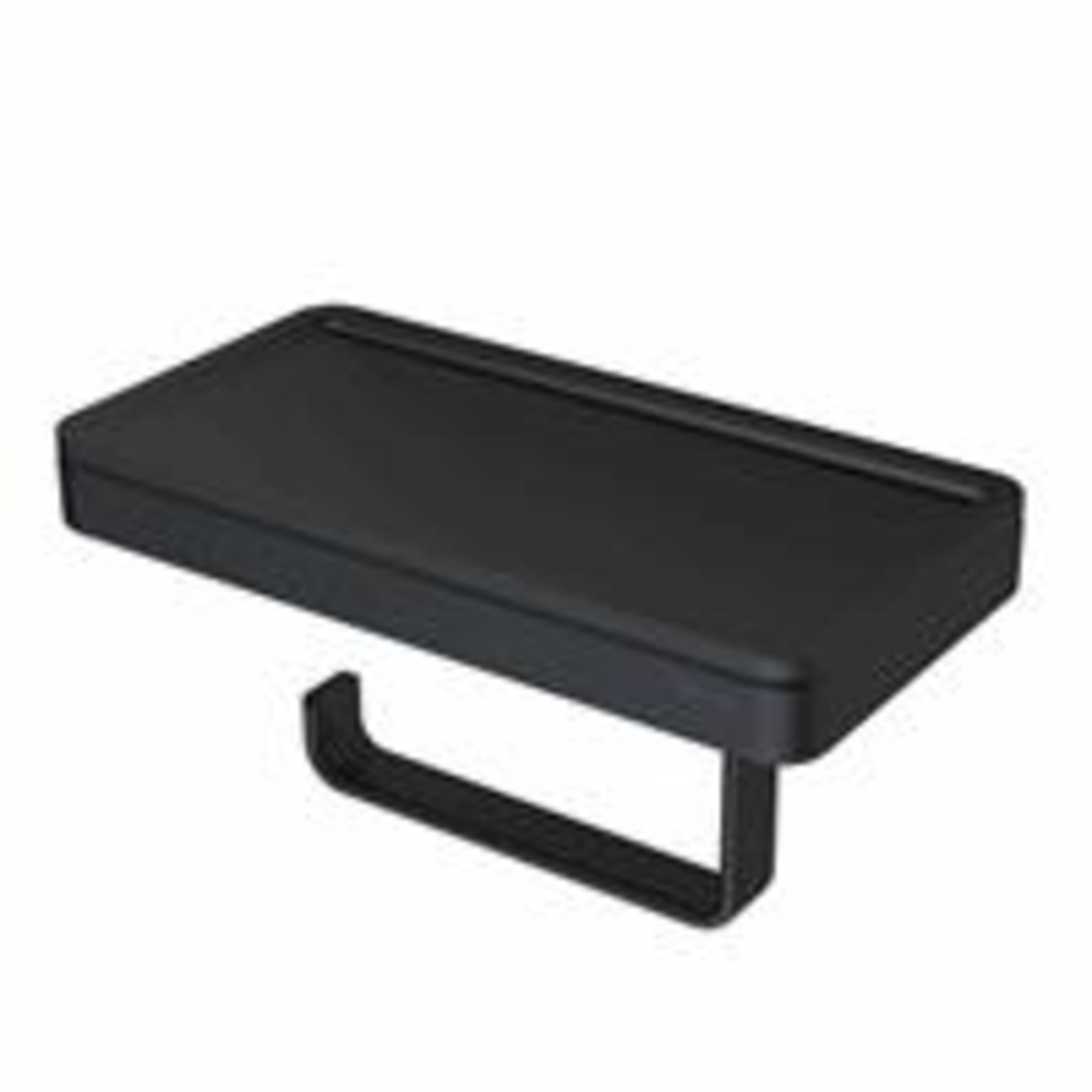 Geesa Frame toiletrolhouder met planchet zwart/zwart