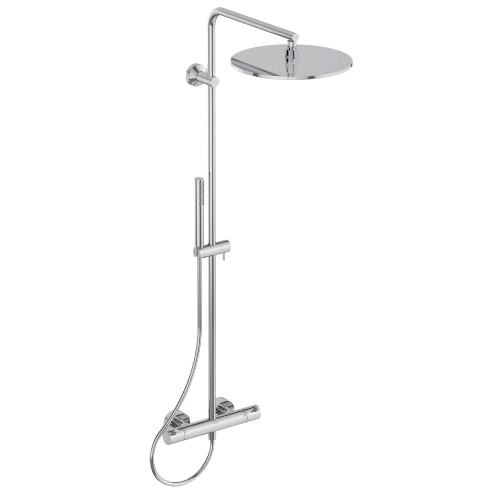 Ideal Standard Ceratherm T125 douchesysteem met douchethermostaat, staaf- en handdouche en doucheslang 1750mm, met pengrepen, chroom