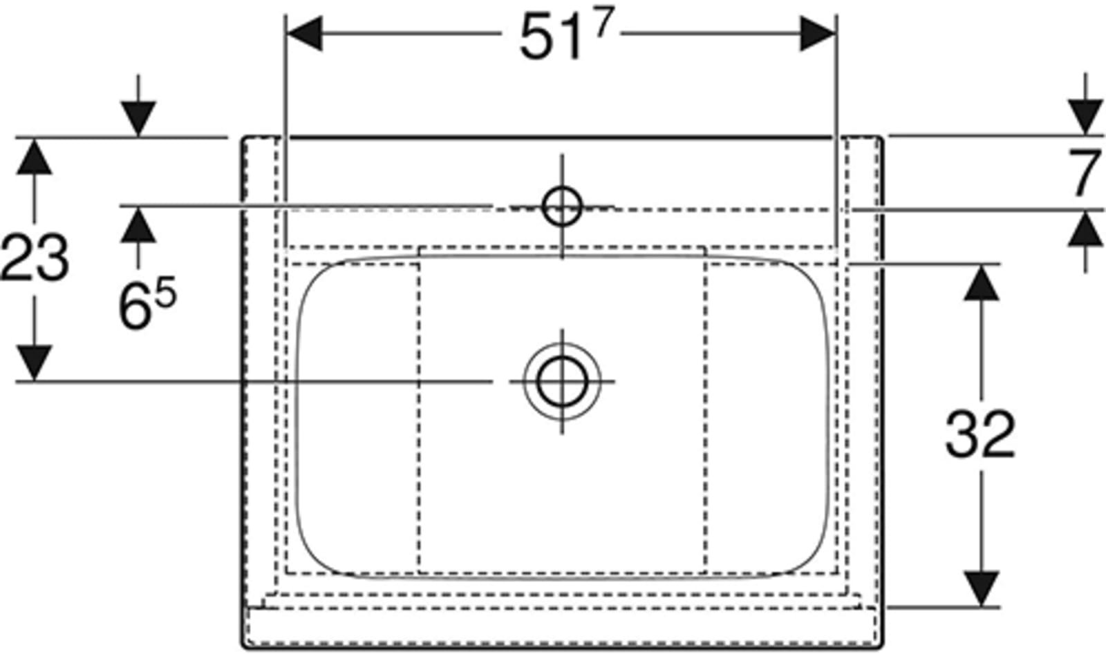 Geberit iCon wastafelonderkast, met wastafel, 2 laden, soft-close, handgreep, hxbxd 630x600x480mm, noten hickory (1200506030)