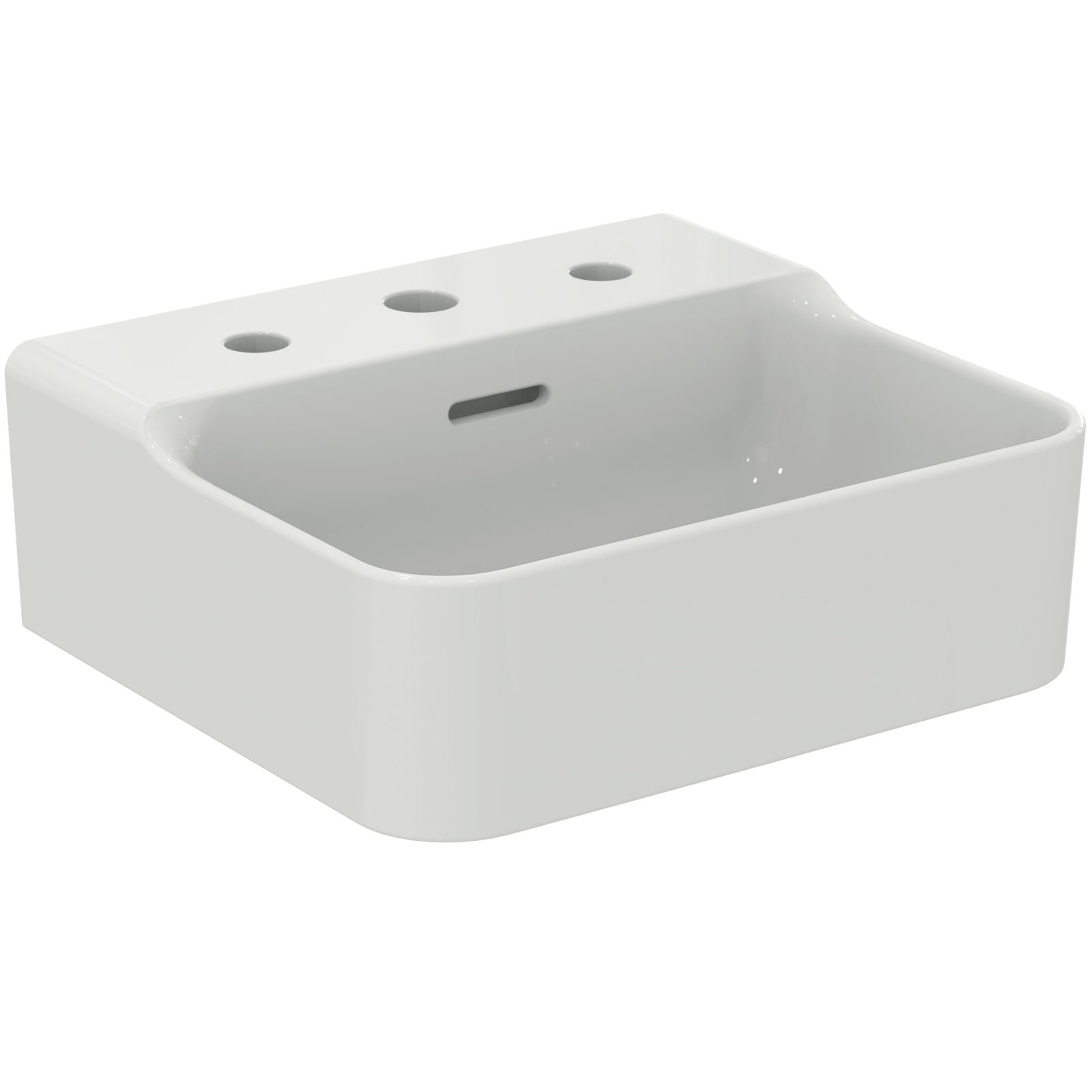 CONCA | FONTEIN 400X350X165 MM GLANZEND WIT, 3 KRAANGATEN, MET OL&nbsp;|&nbsp;IP