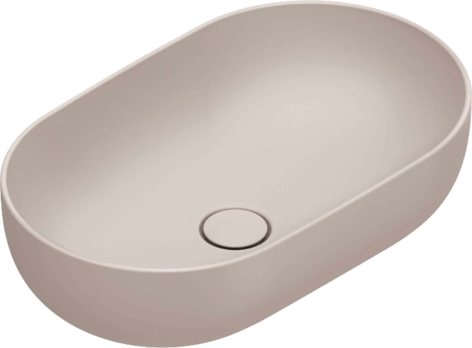 Catalano Sfera waskom, antibacterieel, zonder overloop. 60x37 cm, h16 cm. Mat seta