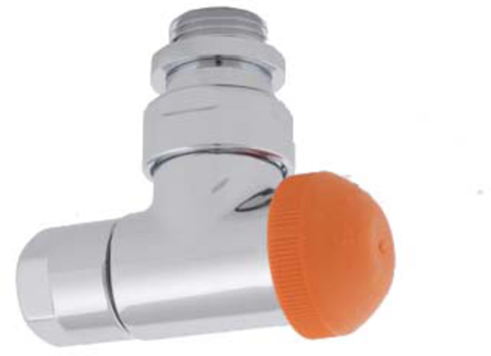 Herz voorinstelbare thermostatische radiatorkraan, Design verchroomd, 1/2" Haaks