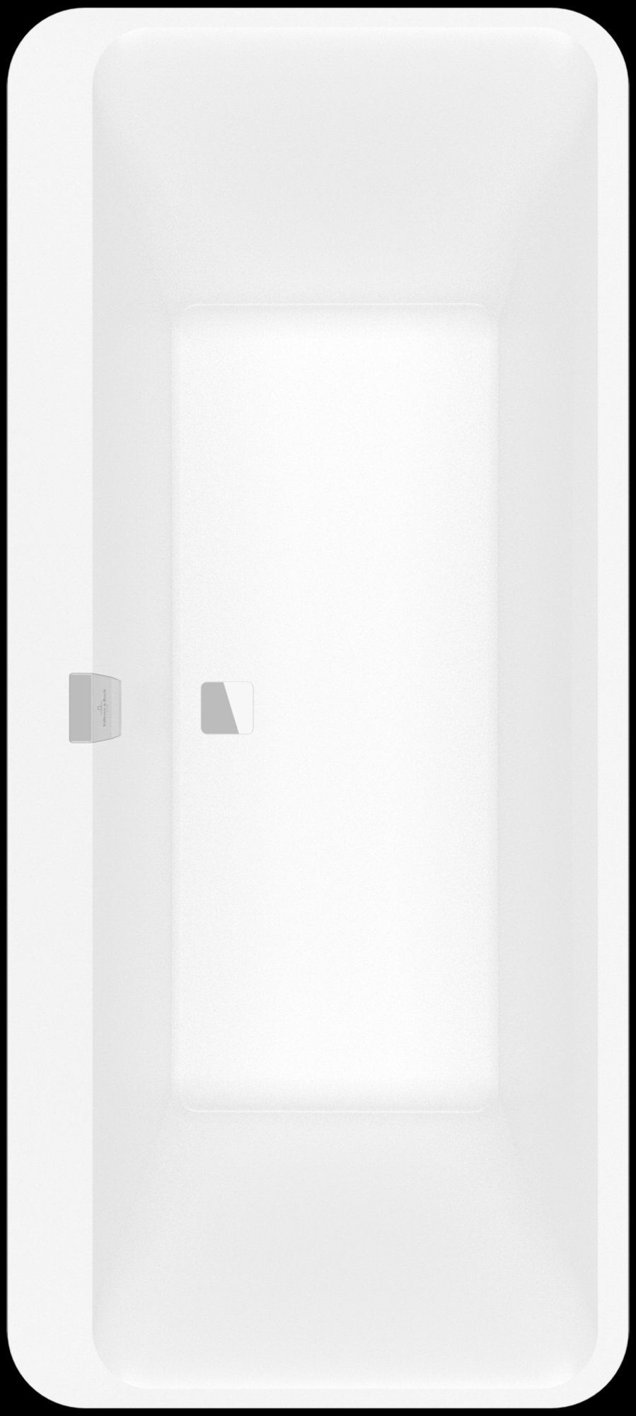 Villeroy&Boch Squaro Edge 12 bad vrijstaand 1800x800 naadloos+voorgemonteerde afvoer en overloop (verchroomd), excellence steenwit
