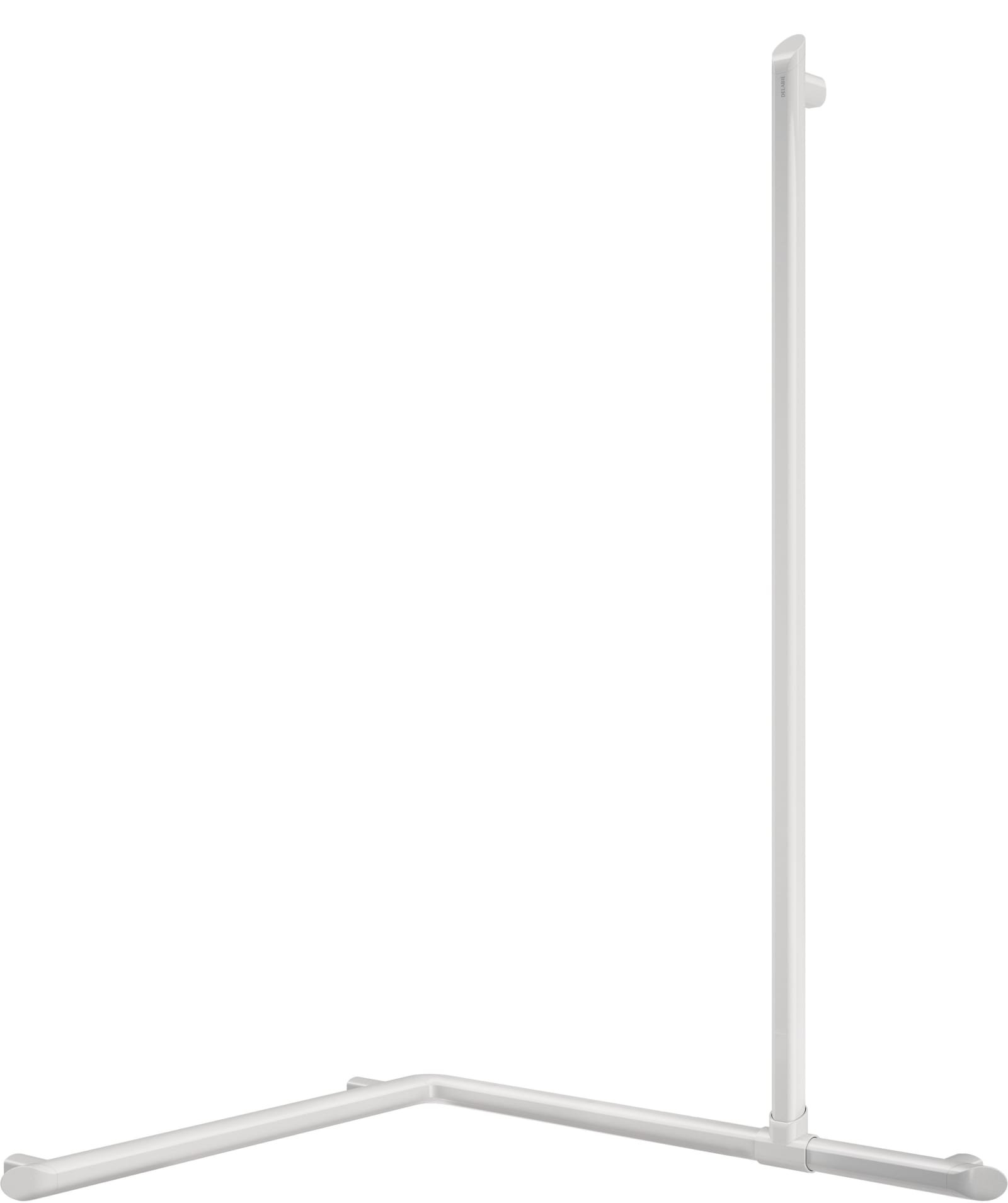Delabie Haakse douchestang + vert. greep Be-Line Ï35 aluminium wit