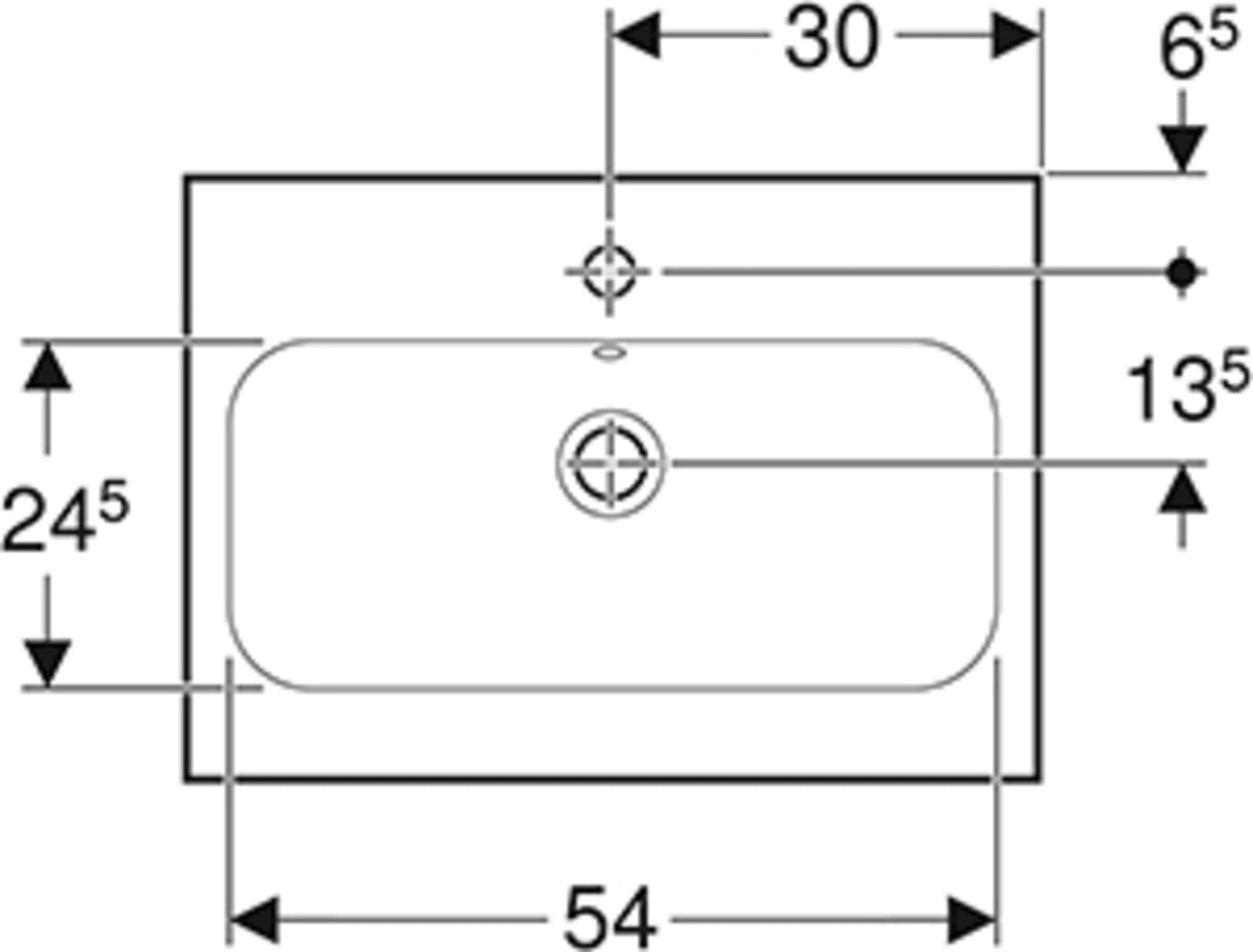 Geberit iCon Light wastafel 60x42cm met kraangat met overloop, KeraTect/wit
