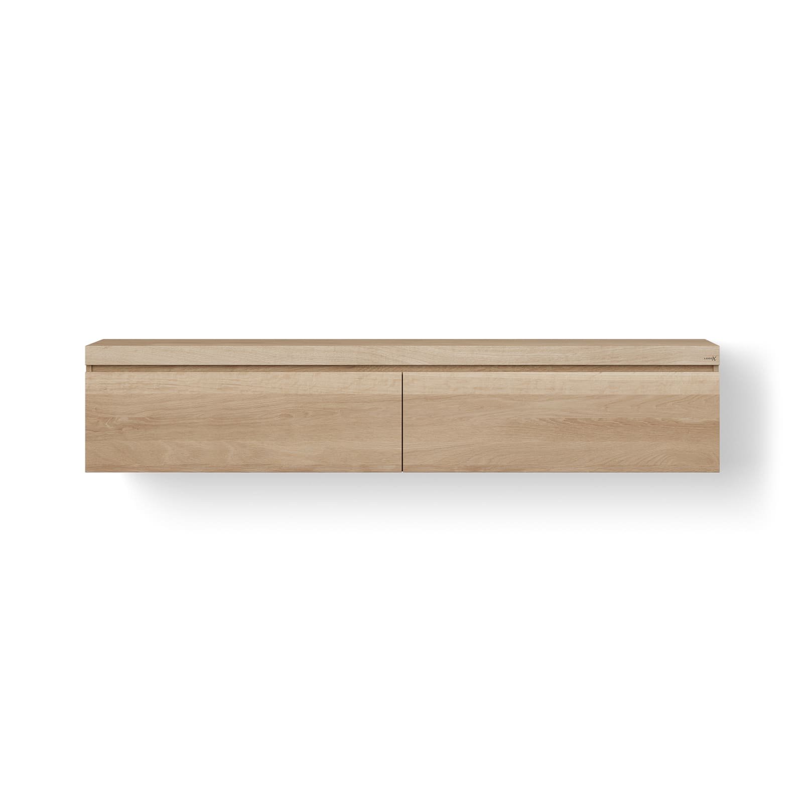 Looox meubel met lade, lxbxh 200x46x45, eiken old grey