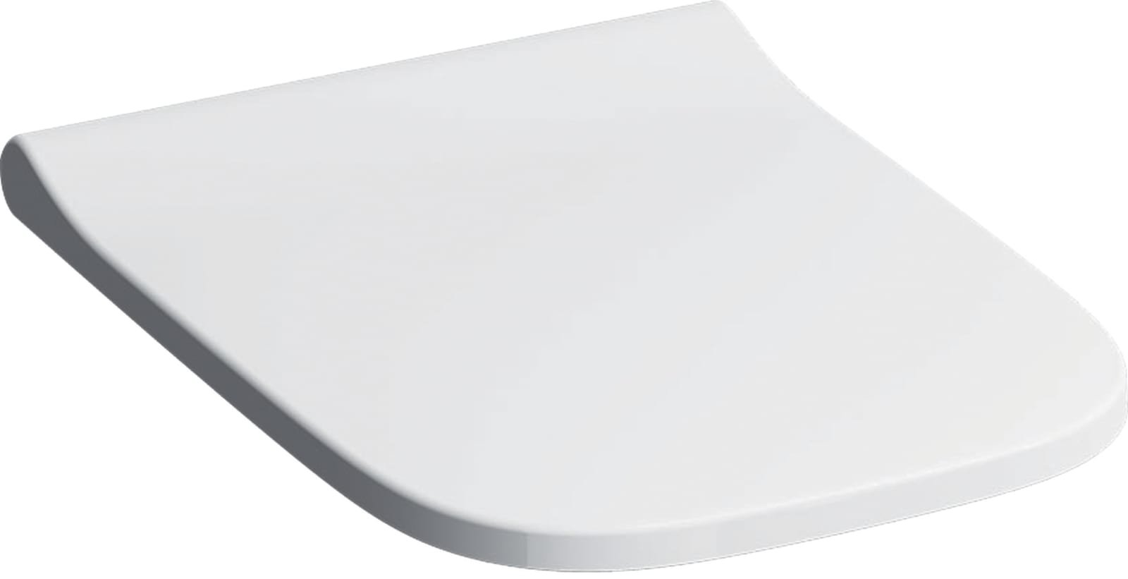 Geberit Smyle, Closetzitting met deksel, vierkant, smal design, duroplast, wit (montage van bovenaf)