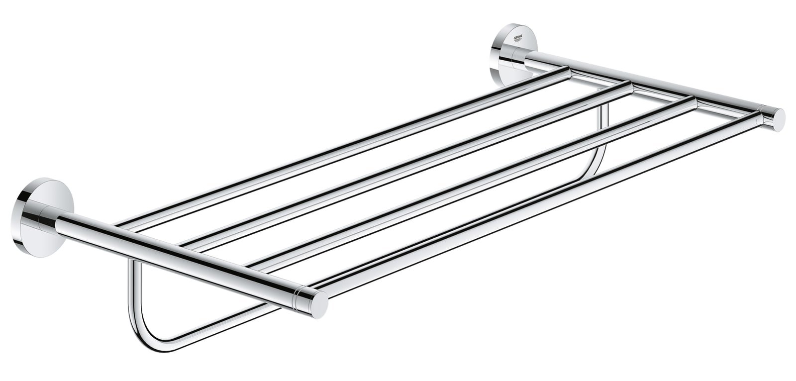 Grohe Essentials, Handdoekrek, rond, wand, 1x etage, 2-gats, 550mm functioneel, chroom