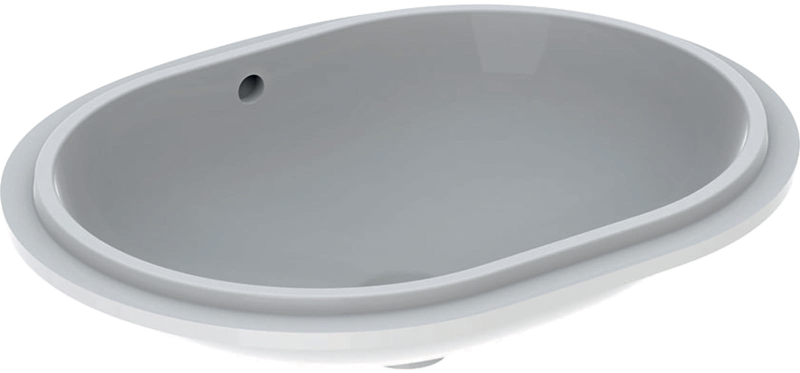 Geberit VariForm, Wastafel, ellips, onderbouw, 1x waskom, overloop, keramiek, vuilafstotend, 610 x 460 x 181mm (BxDxH), wit