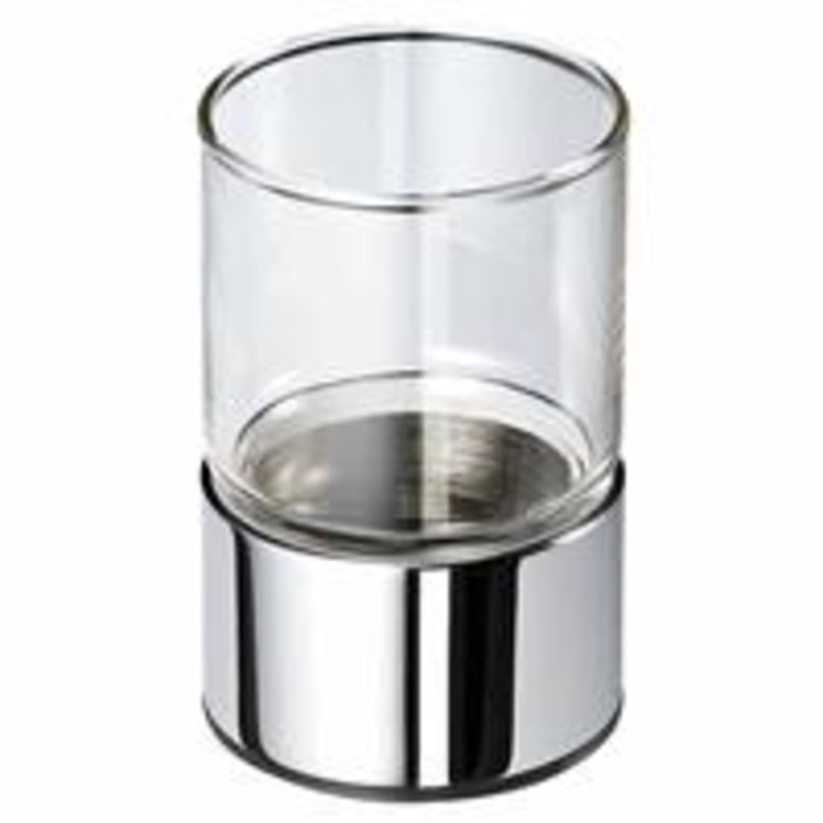 Geesa Nemox Stainless Steel glashouder, zamak, verchroomd, met beker, hxbxd 102x67x67mm, kleur chroom