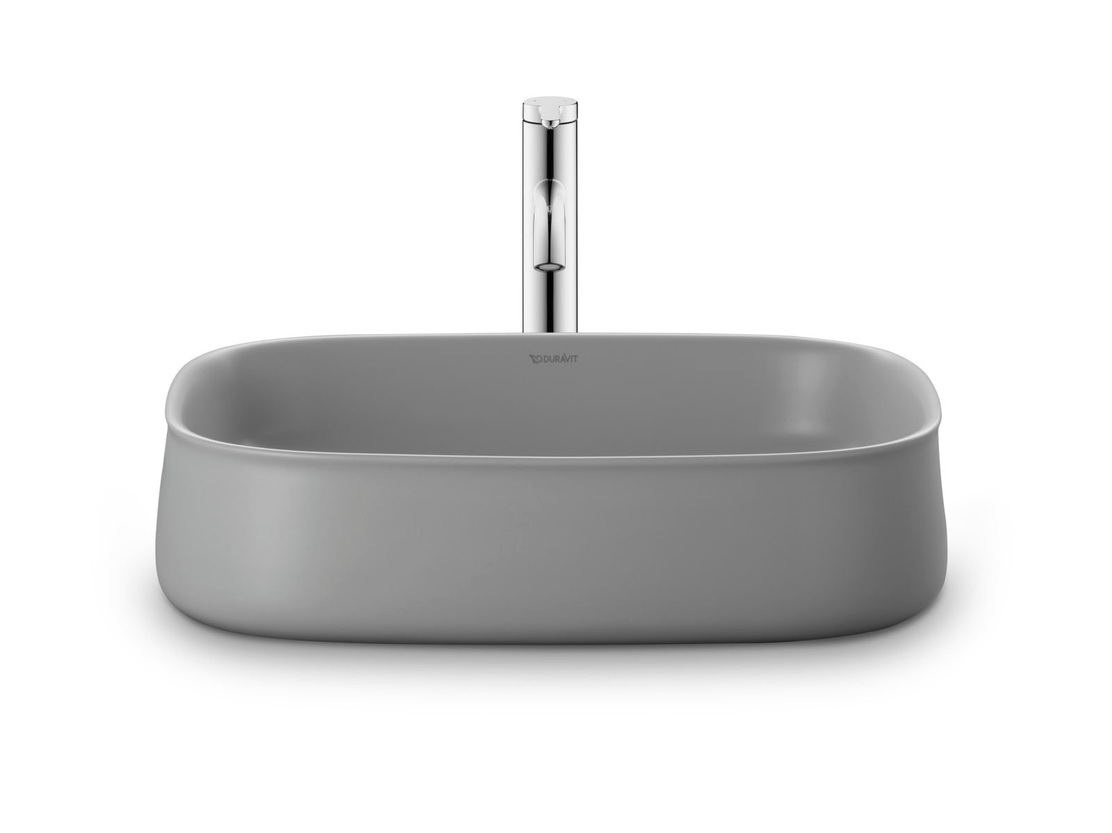 Duravit Zencha Opzetwastafel 550 mm Grijs Zijdemat, aantal kraangaten per wasplaats: 0, geslepen – 2373556779