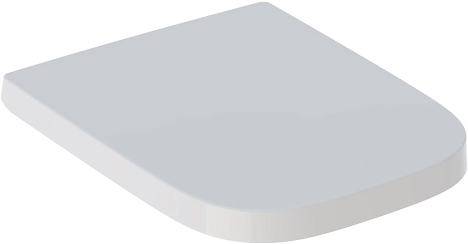 Geberit Renova Plan, Closetzitting met deksel, hoekig design, duroplast, wit (montage van bovenaf)