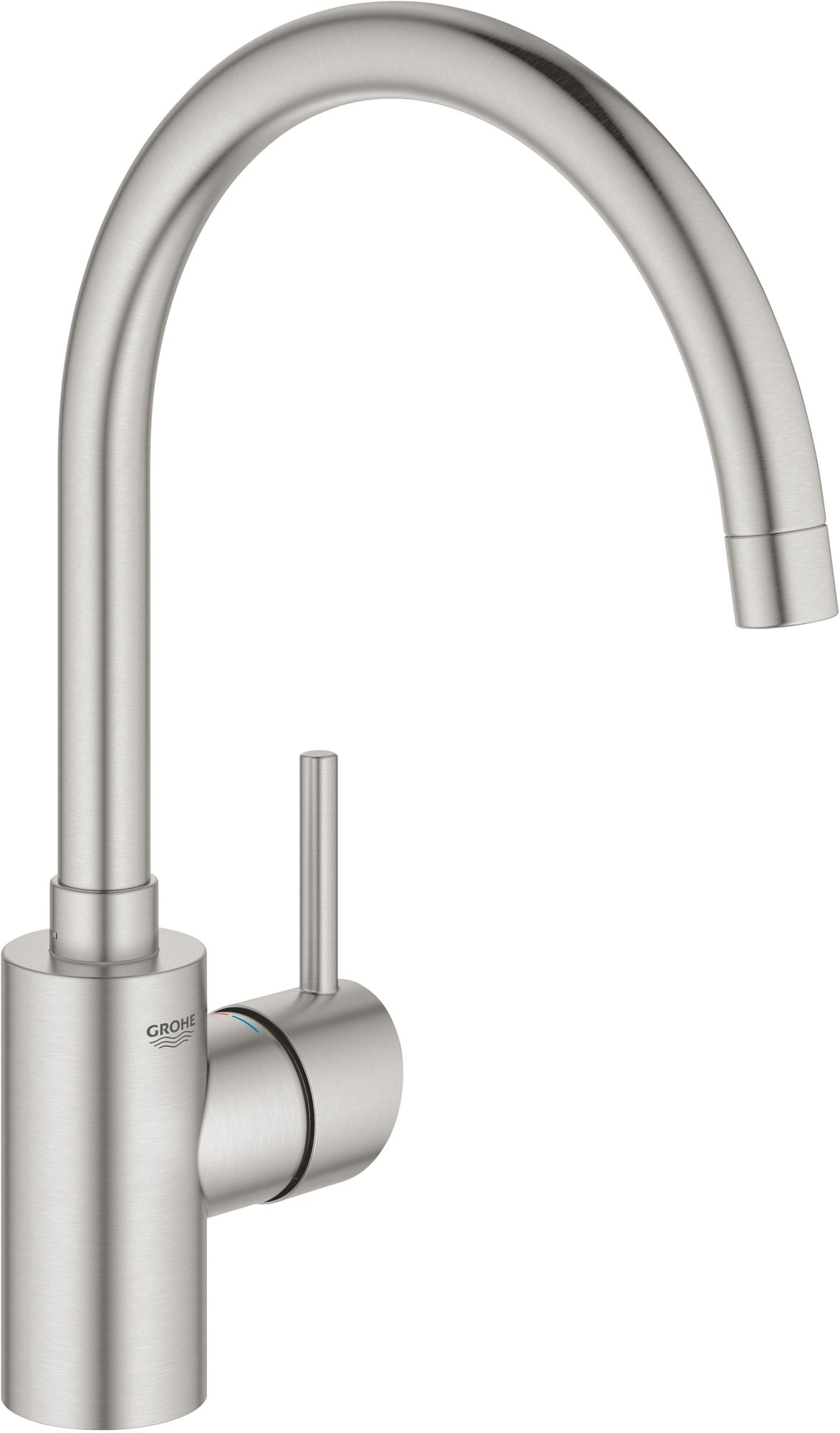 Grohe Concetto, Keukenmengkraan, eengreeps, 354mm hoogte, 223mm uitloop hoog, draaibaar, supersteel
