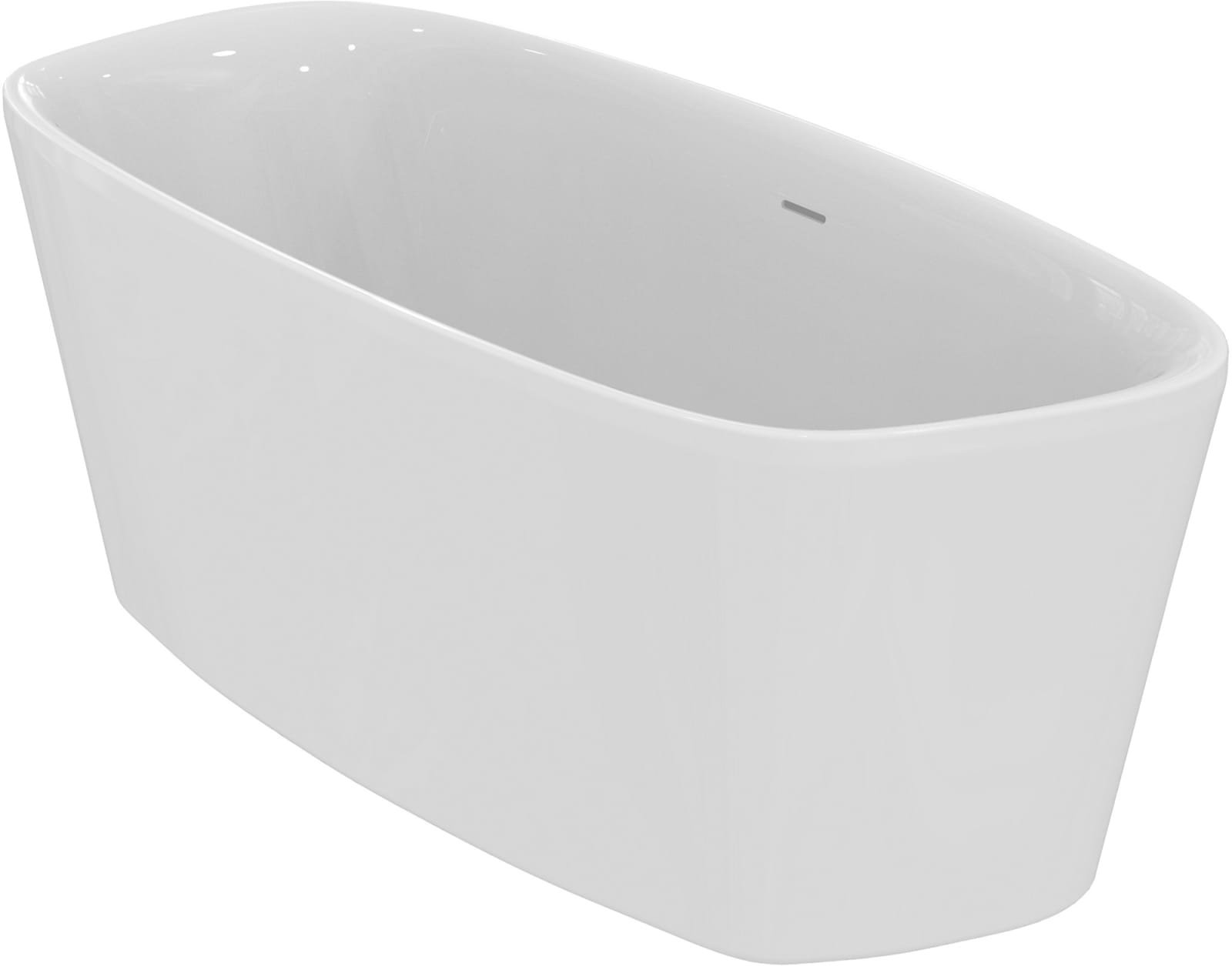 Ideal Standard Dea ovale ligbad, vrijstaand, met poten, overloop, hxbxl 610x750x1700mm, bodem lxb 1115x485mm, glanzend wit