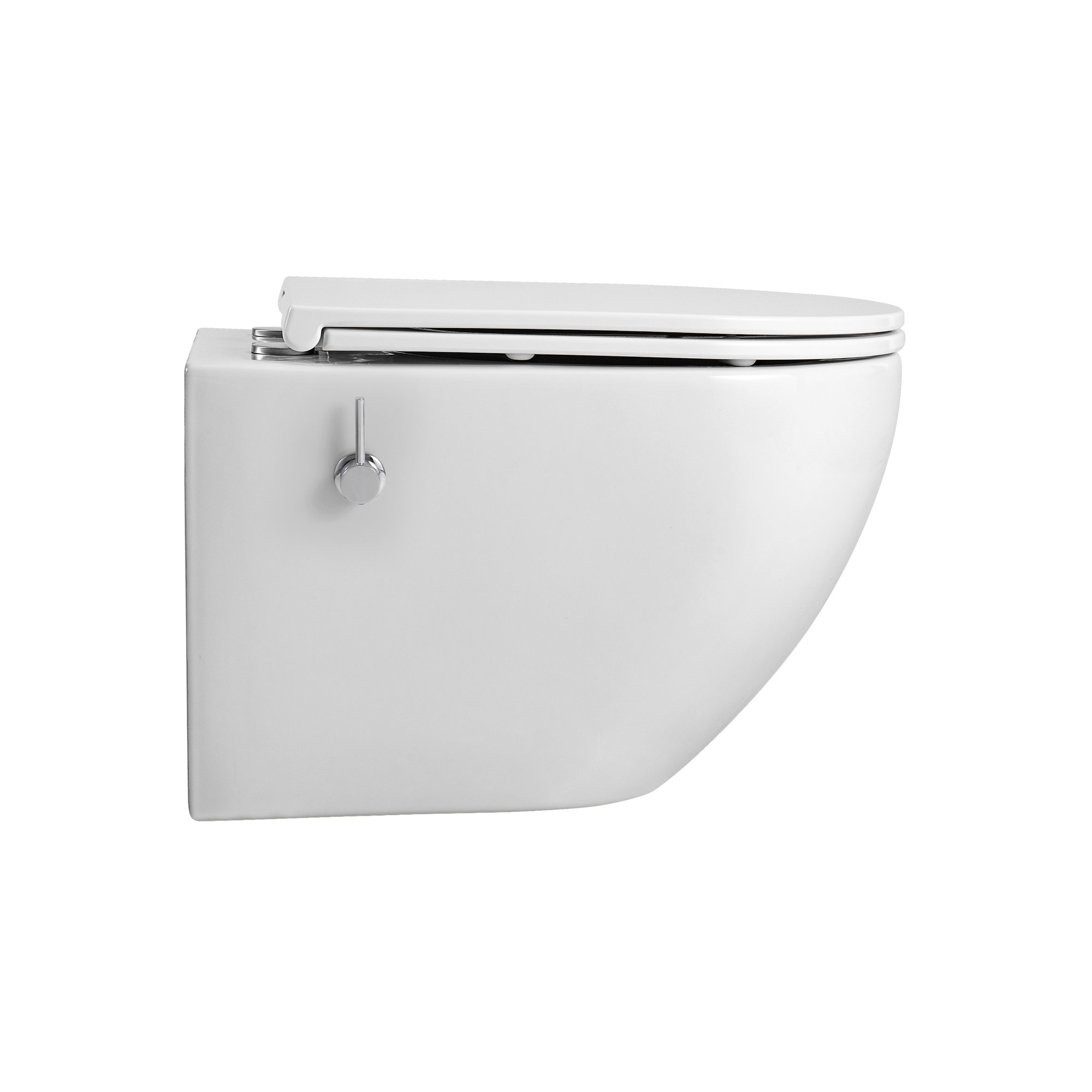 ALONI PRO HANGTOILET MET BIDET - RANDLOOS - MET BIDETKRAAN KOUD EN WARM WATER - MET ZITTING - 52,5CM - GLANZEND WIT thumbnail 2