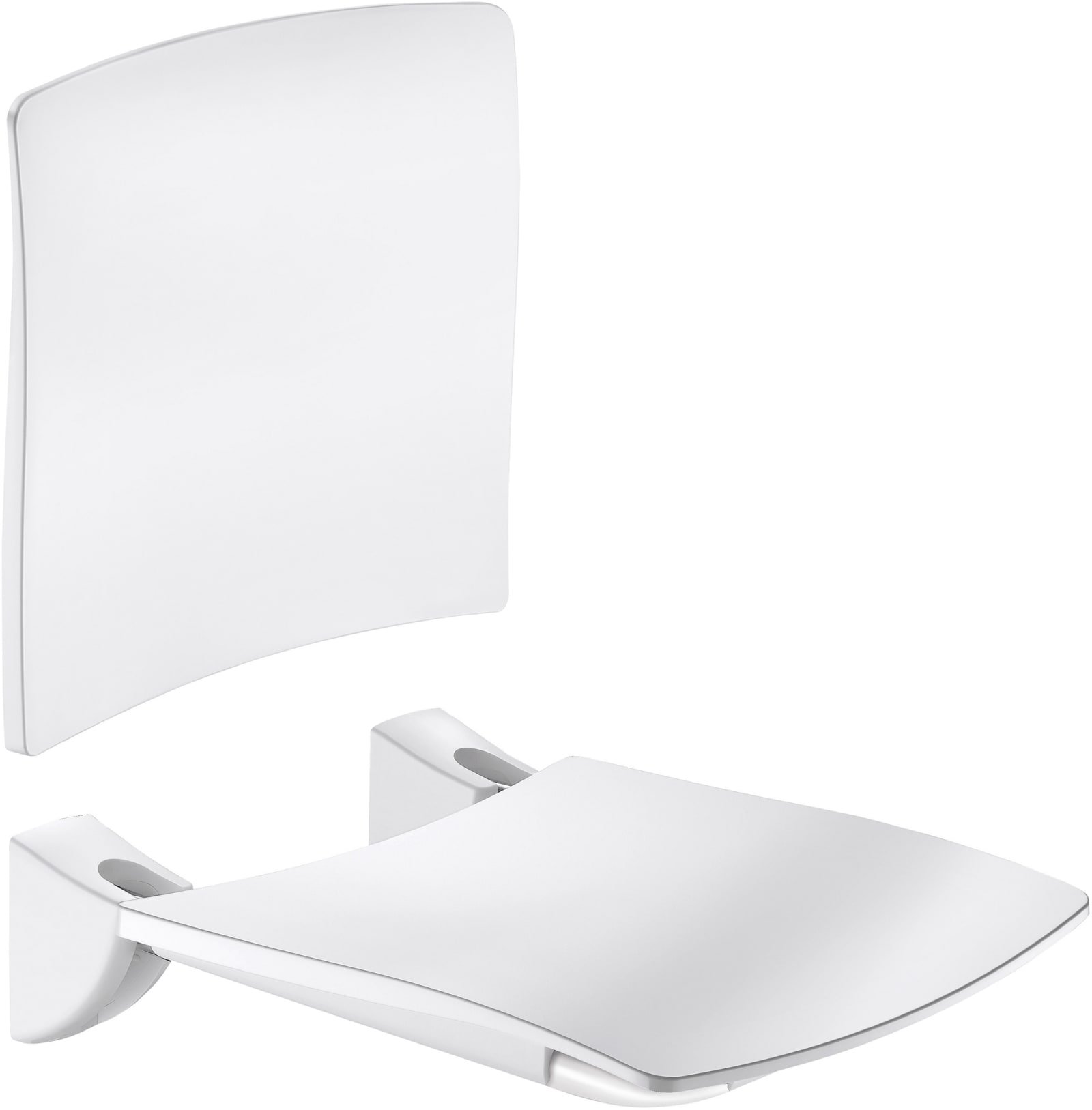 Opklapb. douchezitje extra comfort + rugsteun wit epoxy