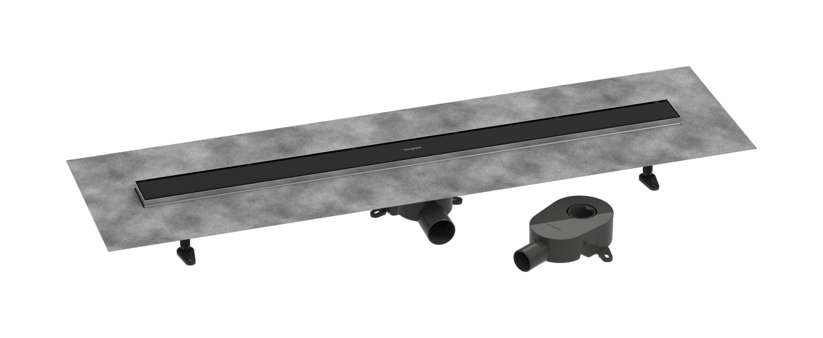 Hansgrohe RainDrain Go compl.set douchegoot 1000 beteglbr standaard/vlakke inst mat zwart