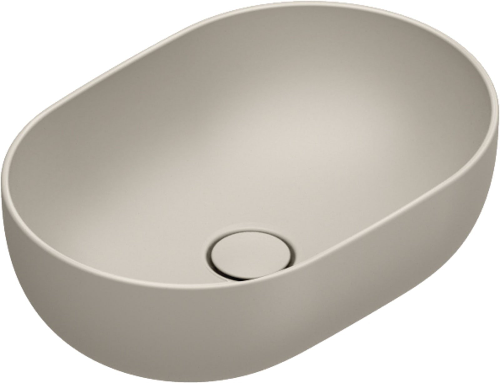 Catalano Sfera waskom, antibacterieel, zonder overloop. 50x35 cm, h16 cm. Mat sabbia