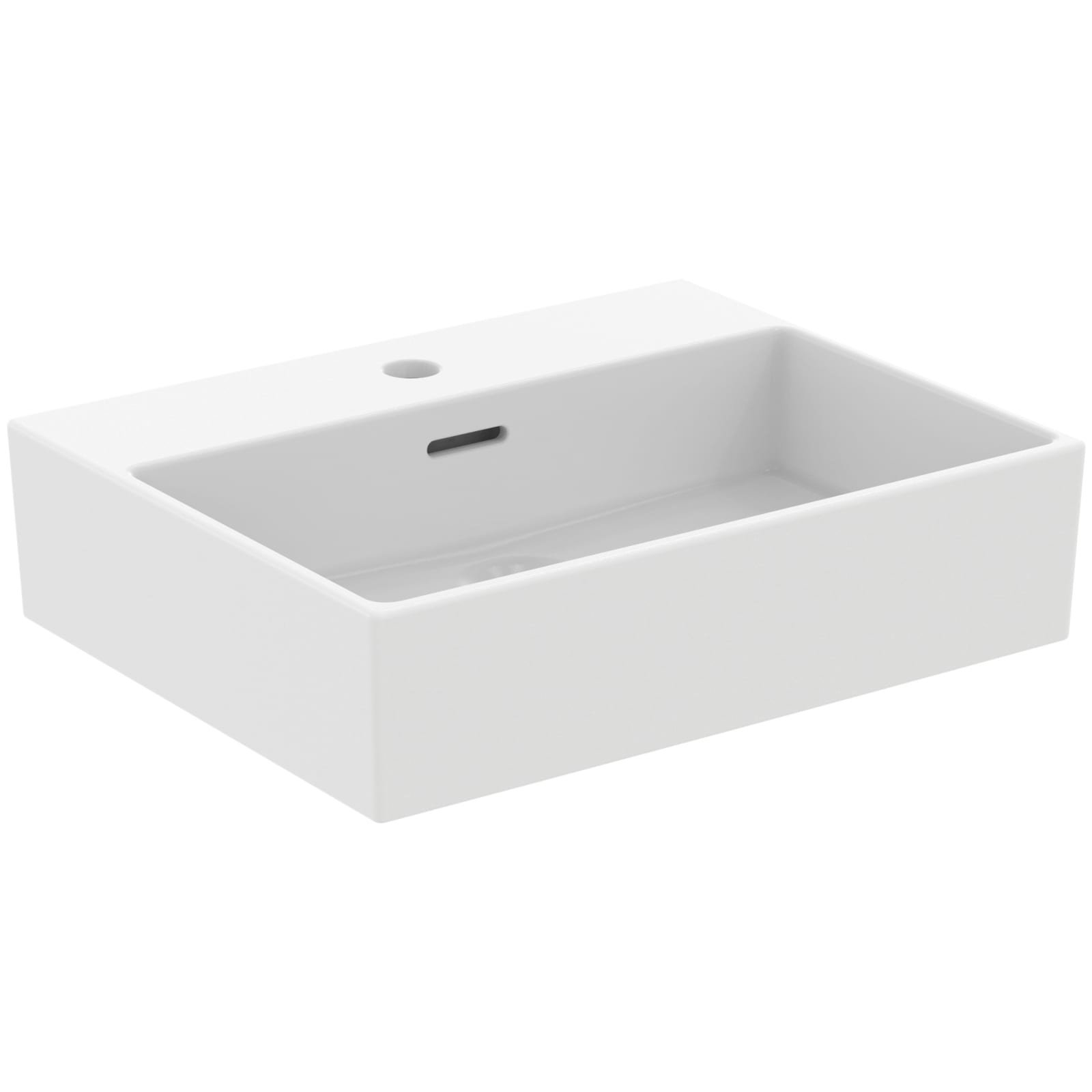 EXTRA | OPBOUWWASTAFEL 500X400X150 MM SILK WHITE, 1 KRAANGAT, MET OL