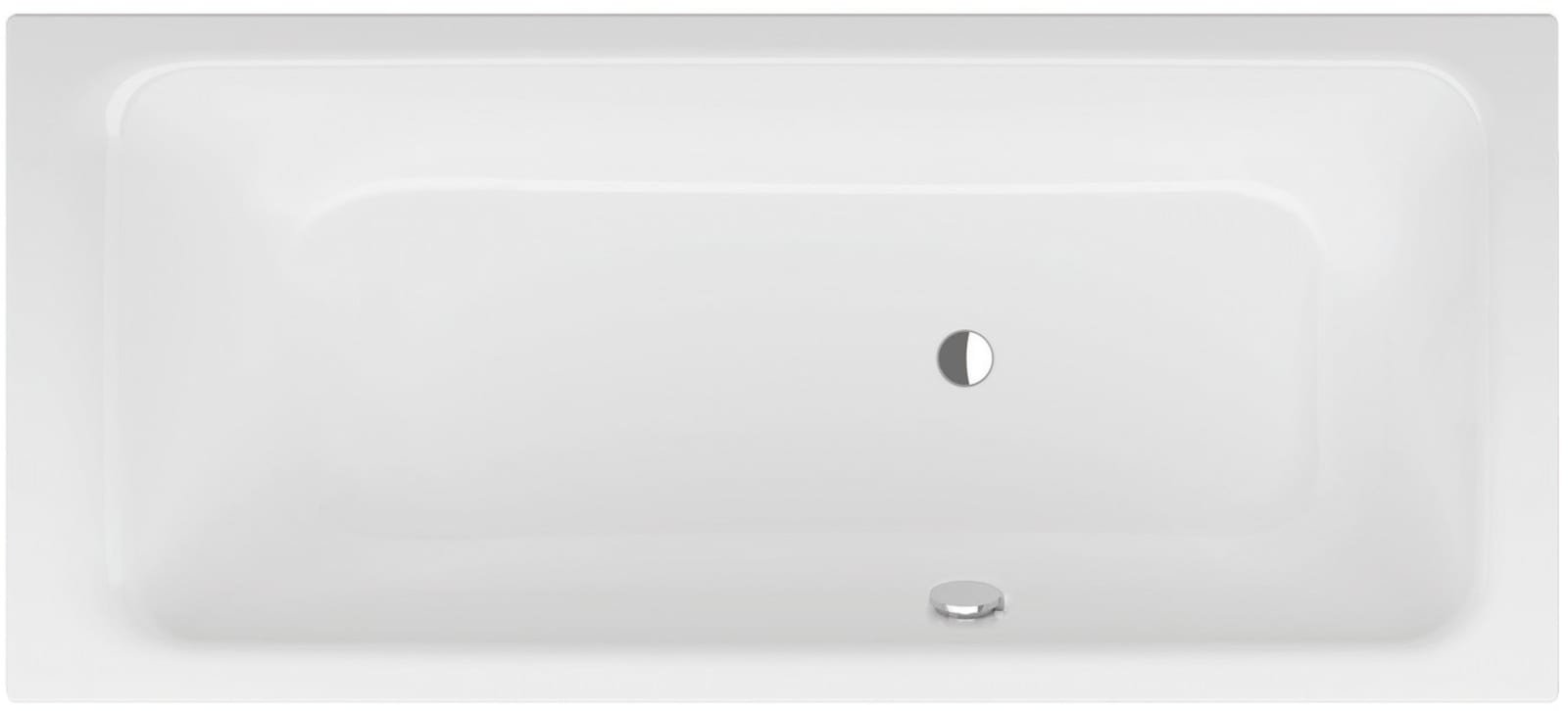 Bette BetteSelect, ligbad, voeteind links, overloop achter, markant, rechtlijning, rechts, 1700x750x420mm lxbxh, zonder poten, wit
