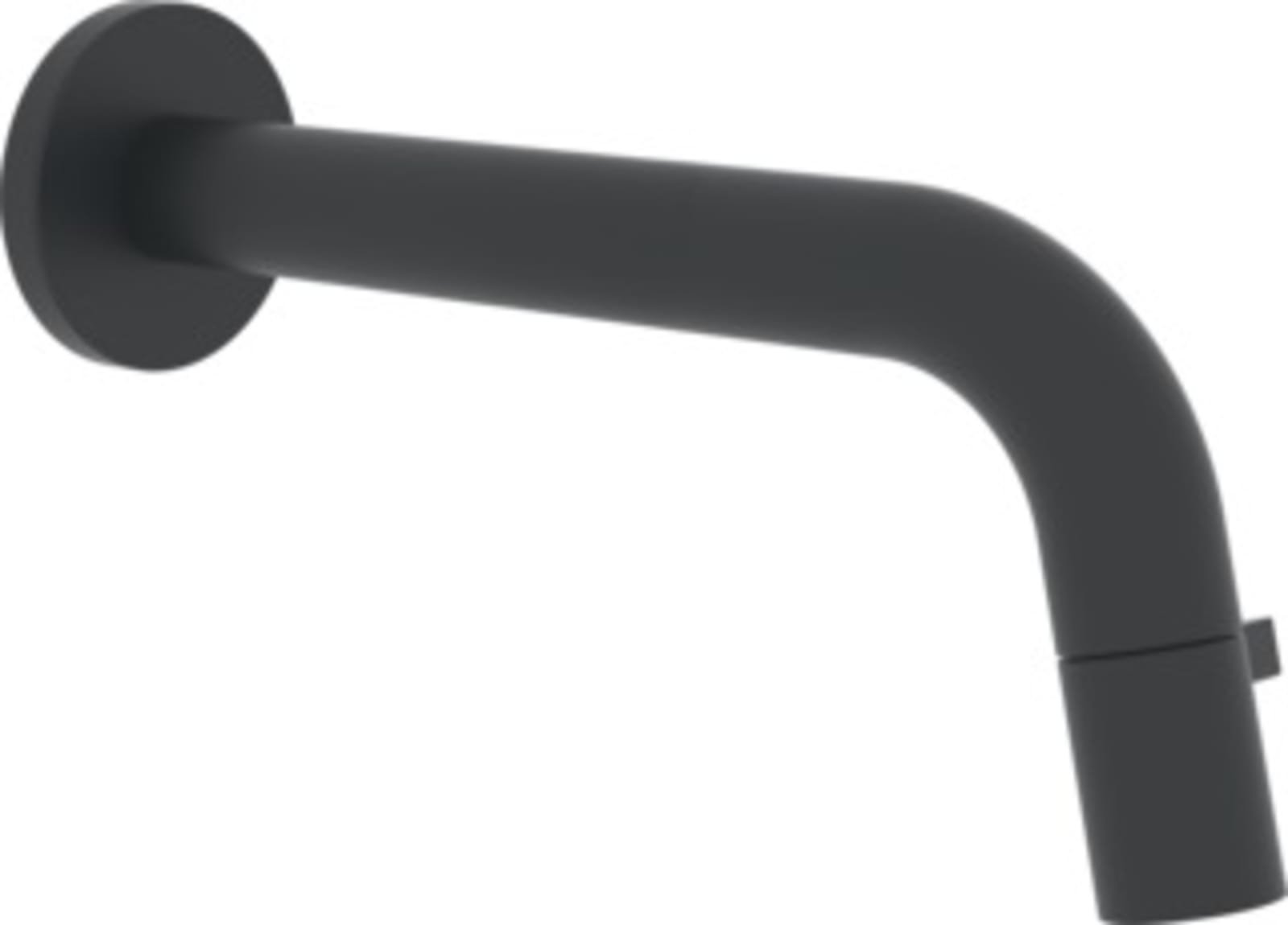 Hansanova Style tapkraan, wanduitloop, 1/2"aansluiting, sprong 186mm, mat zwart thumbnail 2