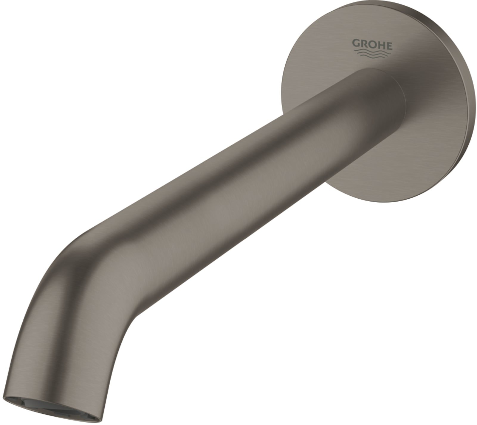 Grohe Essence uitloop sanitairkraan, 1/2", J-uitloop, wandmontage, 221mm voorsprong, hard graphite geborsteld