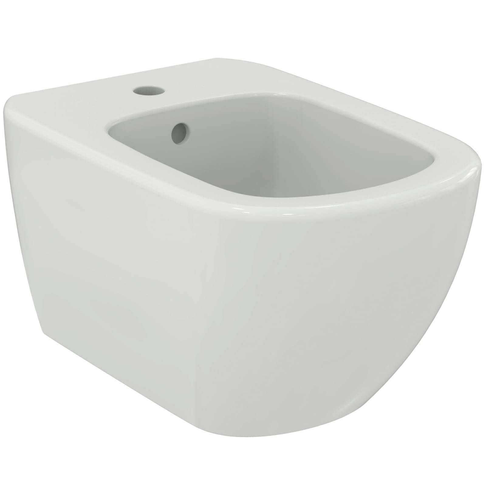TESI | WANDBIDET 360X530X300 MM GLANZEND WIT, 1 KRAANGAT, MET OVERLOOP
