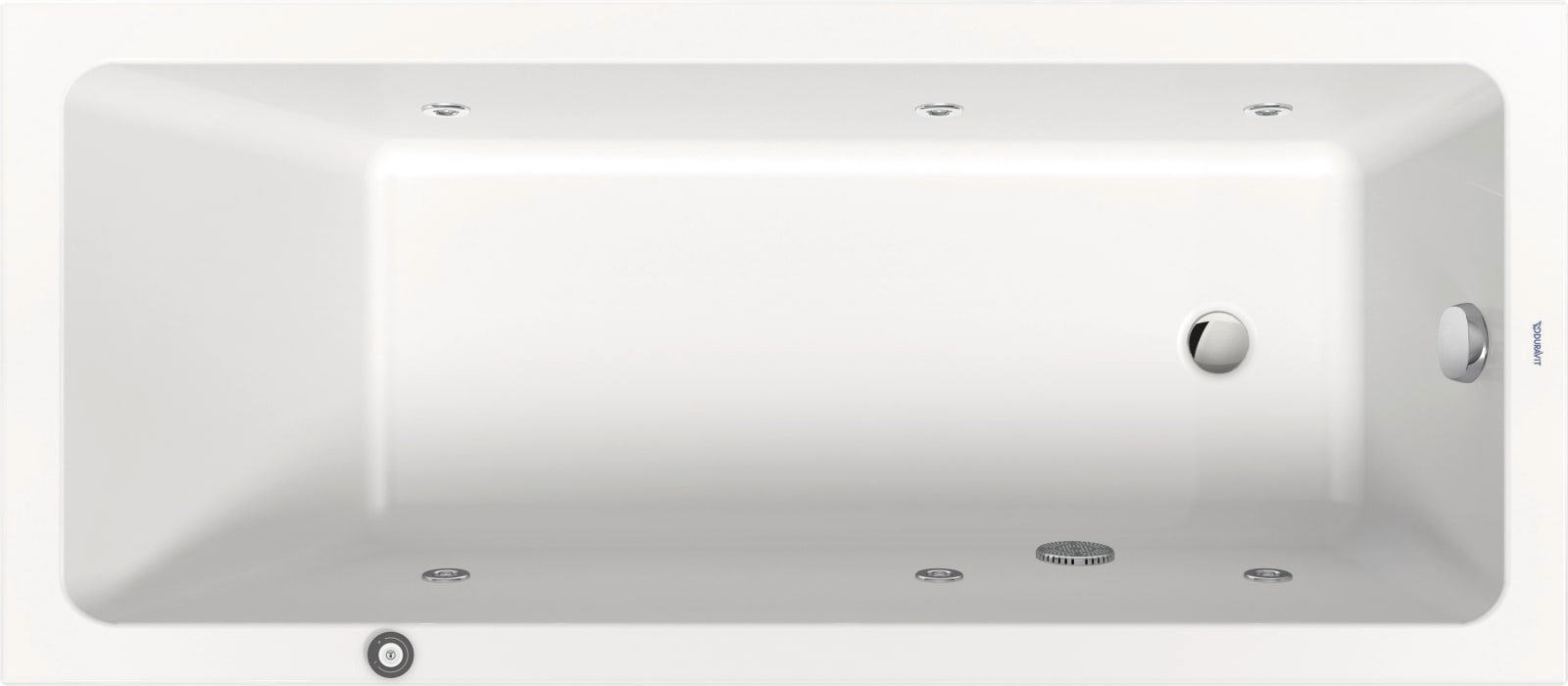 Duravit Duravit No.1 Whirlbad  1600x700 mm Wit, Jet Project, Inbouw, materiaal: Sanitair acryl, rechthoekig, aantal rugsteunen: 1, p