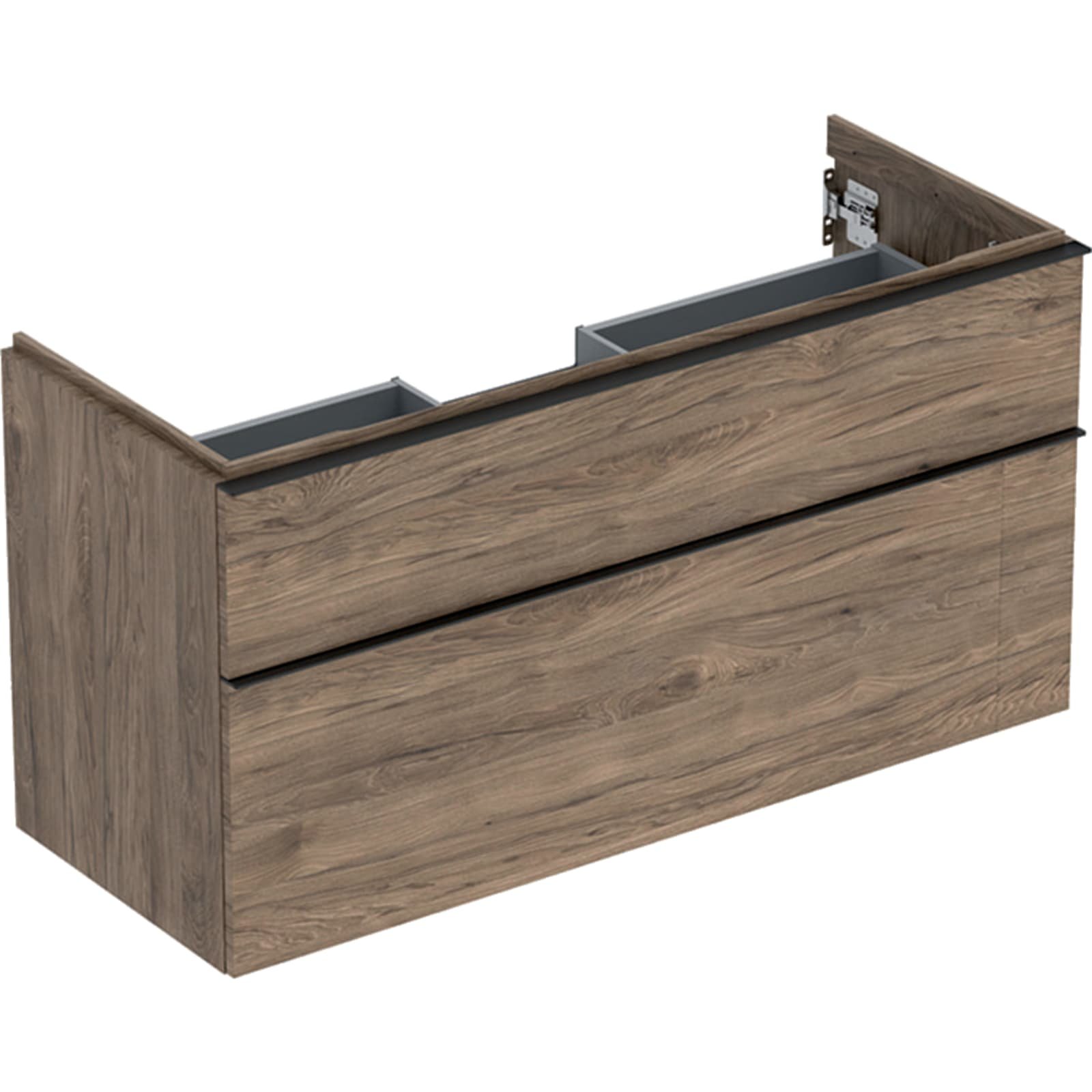 Geberit iCon wastafelonderkast, wand, 2x laden, hxbxd 615x1184x476mm, noten hickory