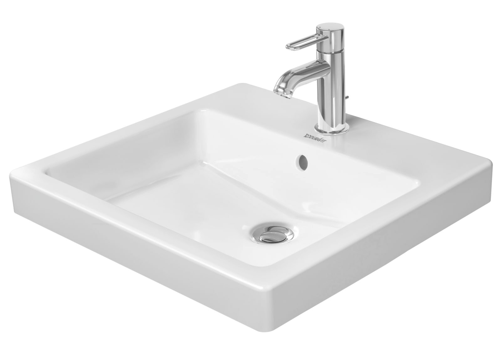 Duravit Vero Inbouwwastafel 500 mm Wit Hoogglans, kraanvlak, aantal kraangaten per wasplaats: 1, overloop – 0315500000