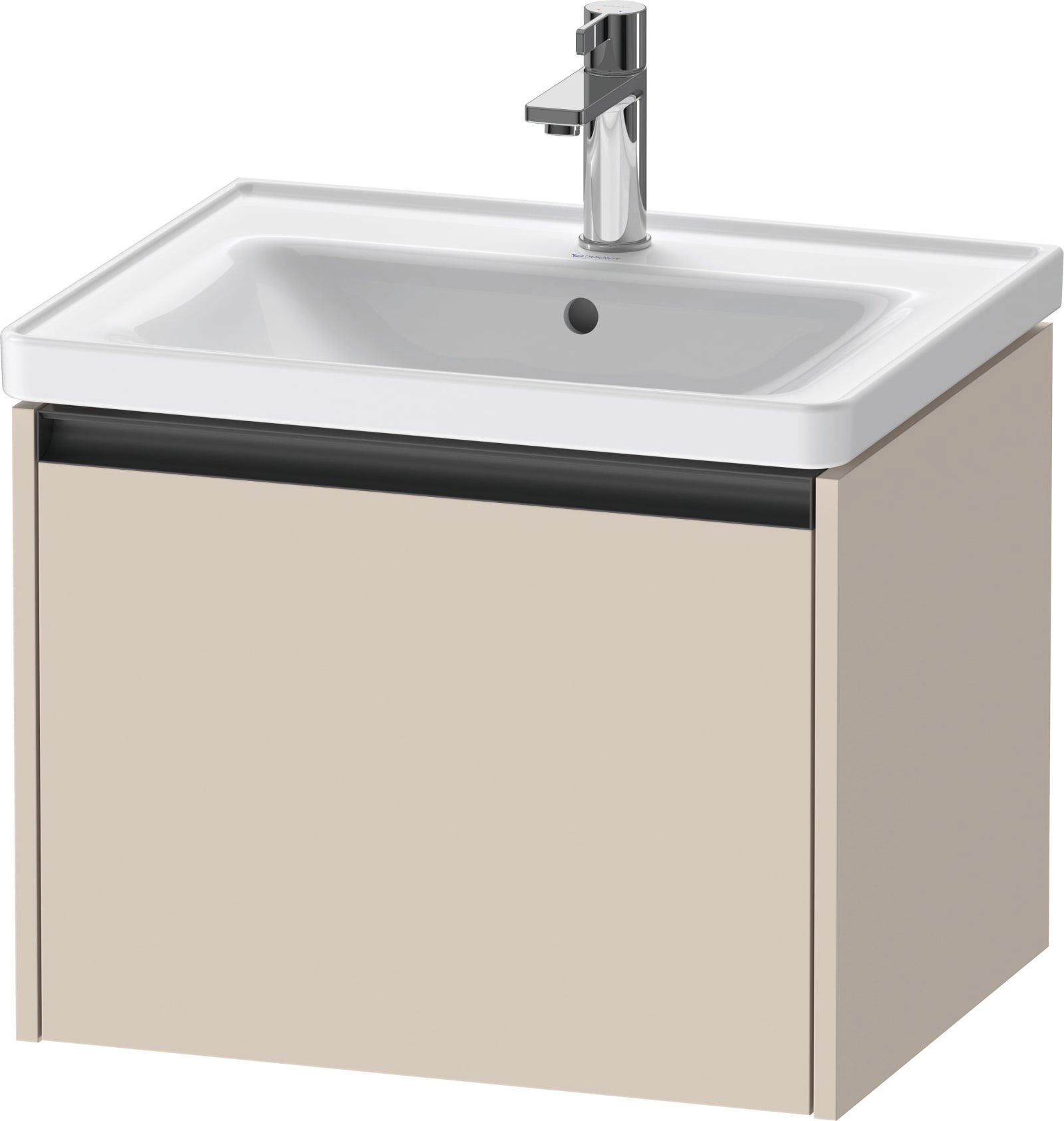 Duravit Ketho.2 Wastafelonderbouw hangend, Taupe Supermat, rechthoekig, aantal grote lades: 1 – K25081083830000