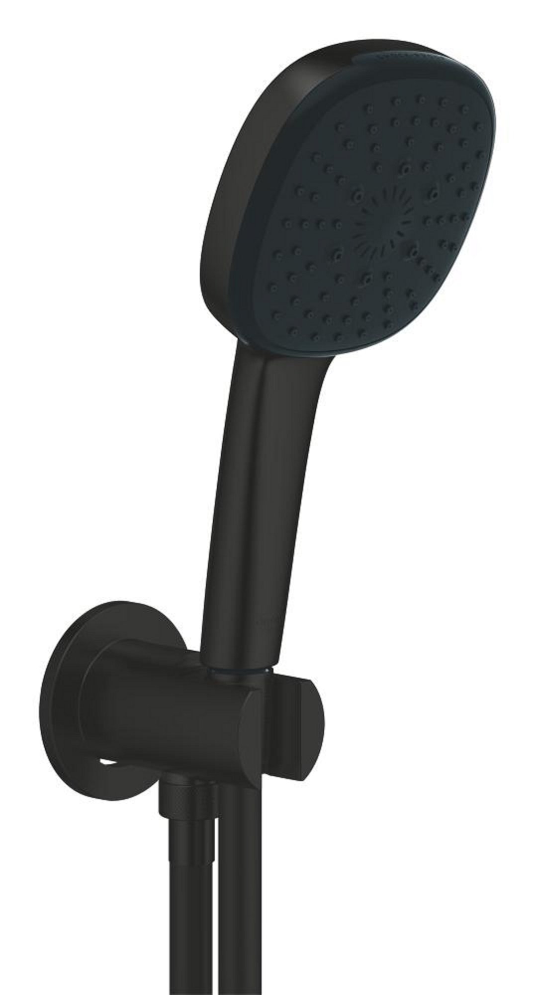 Tempesta 110 Cube Badset 3 Straalsoorten, Met Geintegreerde Wandaansluitbocht, 1500Mm, Max 8,0L/M Bij 3 Bar, Matte Black