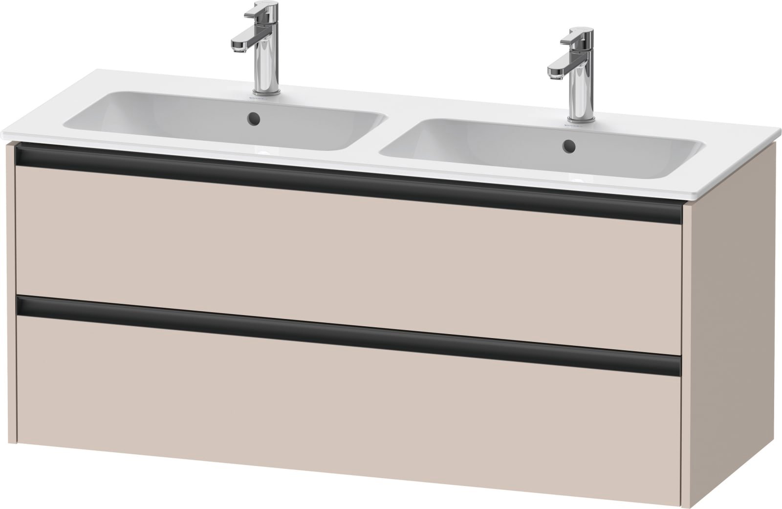 Duravit Ketho.2 Wastafelonderbouw hangend, Taupe Mat, rechthoekig, aantal kleine lades: 2 – K25266091910000