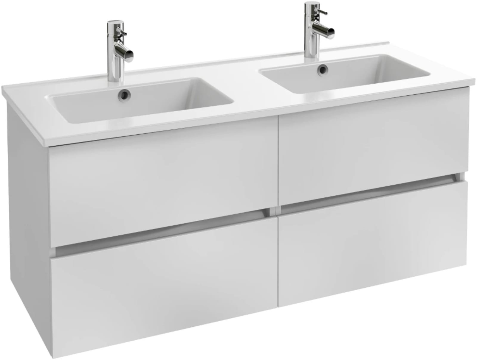 Solar Tolbiac meubelset, bestaande uit keramiek wastafel, onderbouw 120cm, 4 laden, hoogglans wit, spiegel met 2 x LED-verlichting (1200719889)
