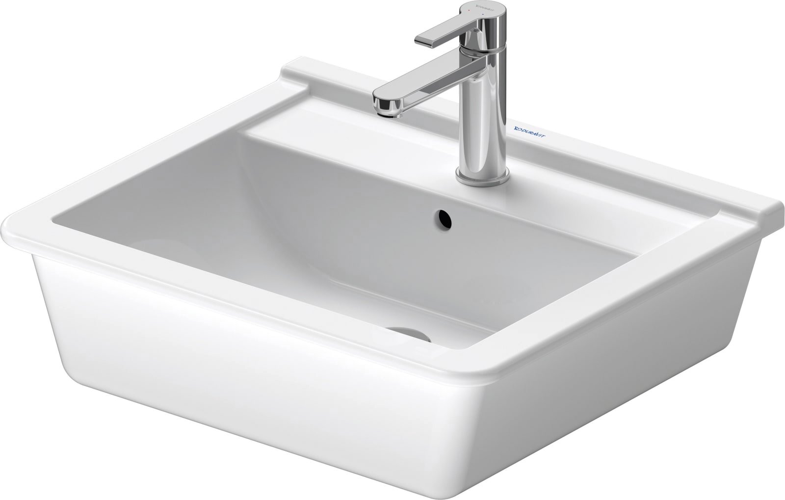 Duravit Starck 3 Inbouwwastafel 560 mm Wit Hoogglans, kraanvlak, aantal kraangaten per wasplaats: 1, overloop – 0302560000