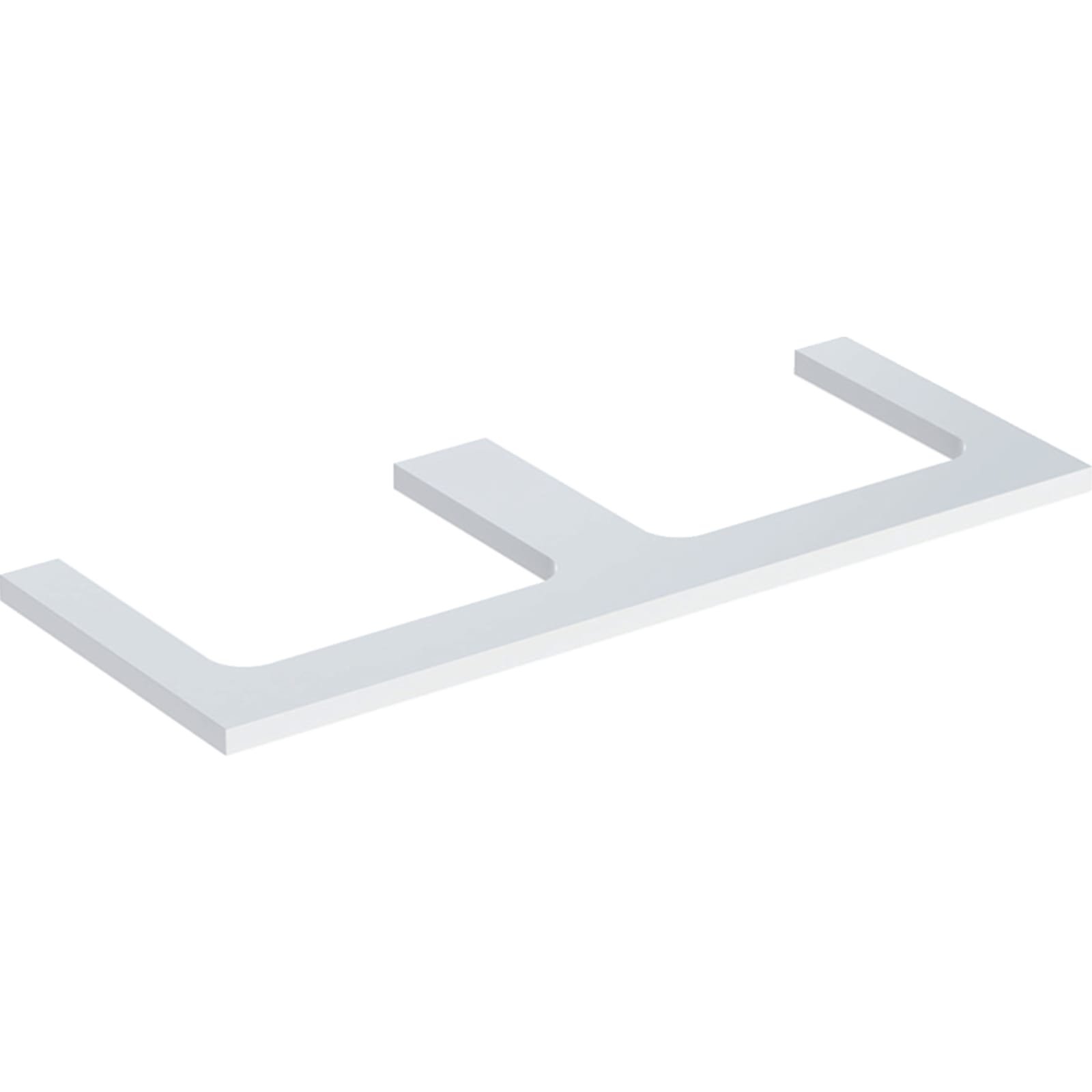 Geberit ONE wastafelblad voor opzetwastafel links en rechts 120cm wit hoogglans