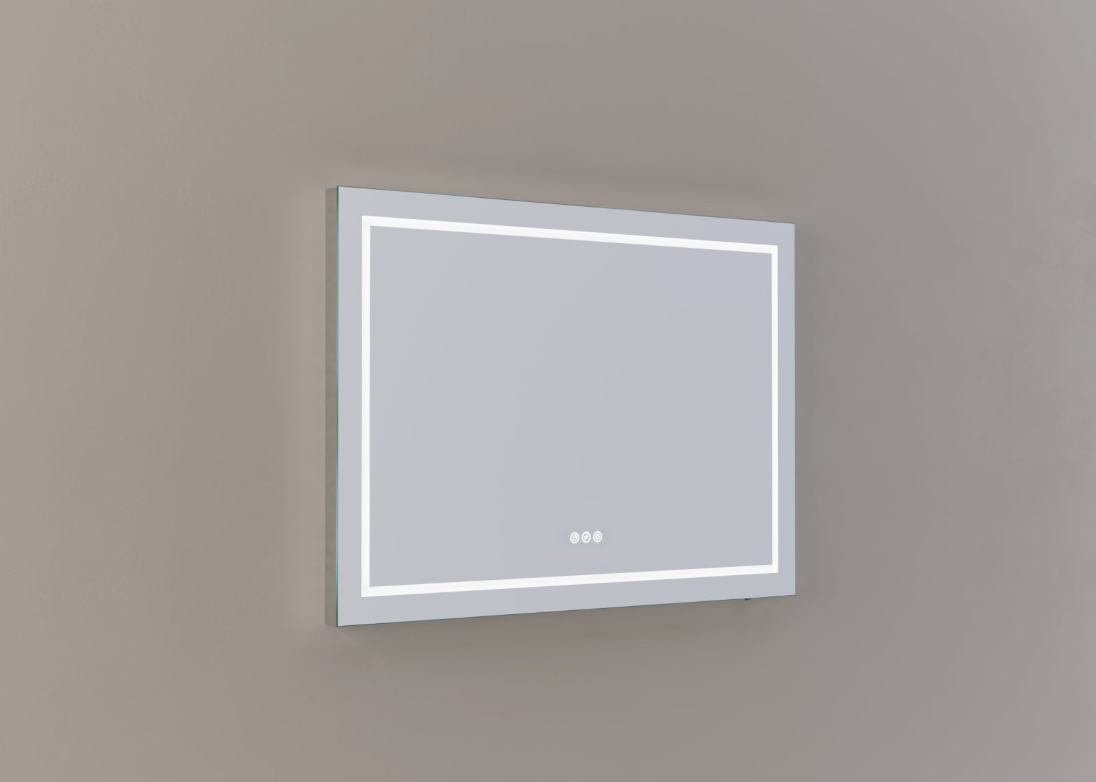 Blue Label Mette spiegel Inga, rechthoek 100x70cm. Geëtst kader rondom m/ dir LED, kleurwis, dimfunctie, memory, touchbed, aluminium