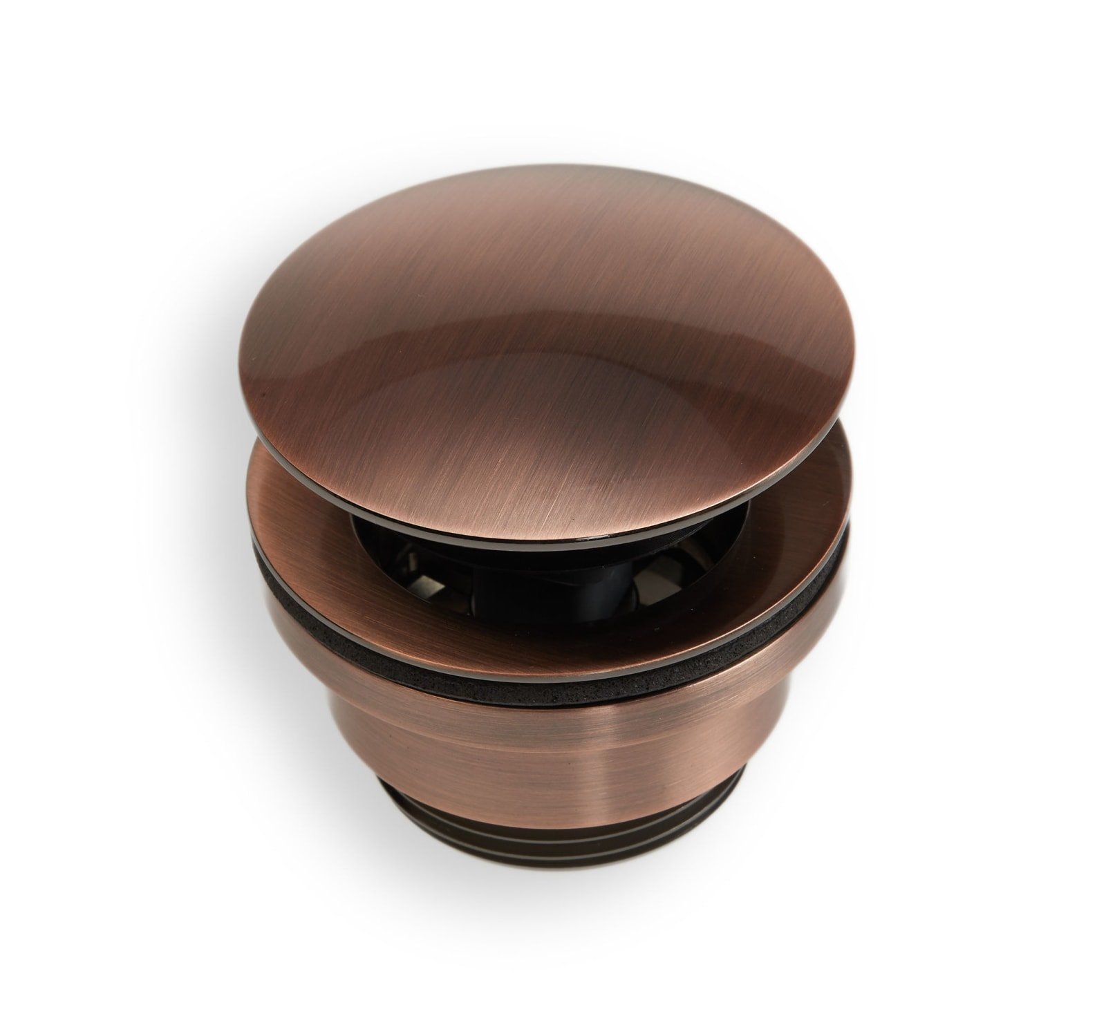 Blue Label Brondby wastafelafvoerplug 1 1/4" pop-up, te gebruiken als vaste waste en als klik waste, geborsteld koper
